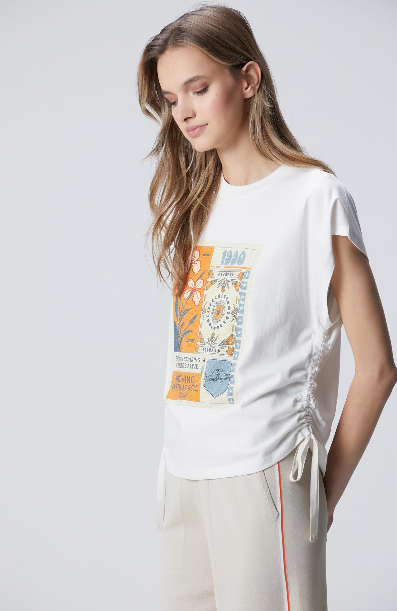 Network Kadın Kırık Beyaz N-Tech Baskılı T-shirt