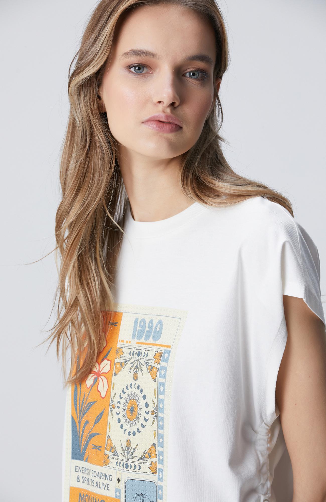 Network Kadın Kırık Beyaz N-Tech Baskılı T-shirt