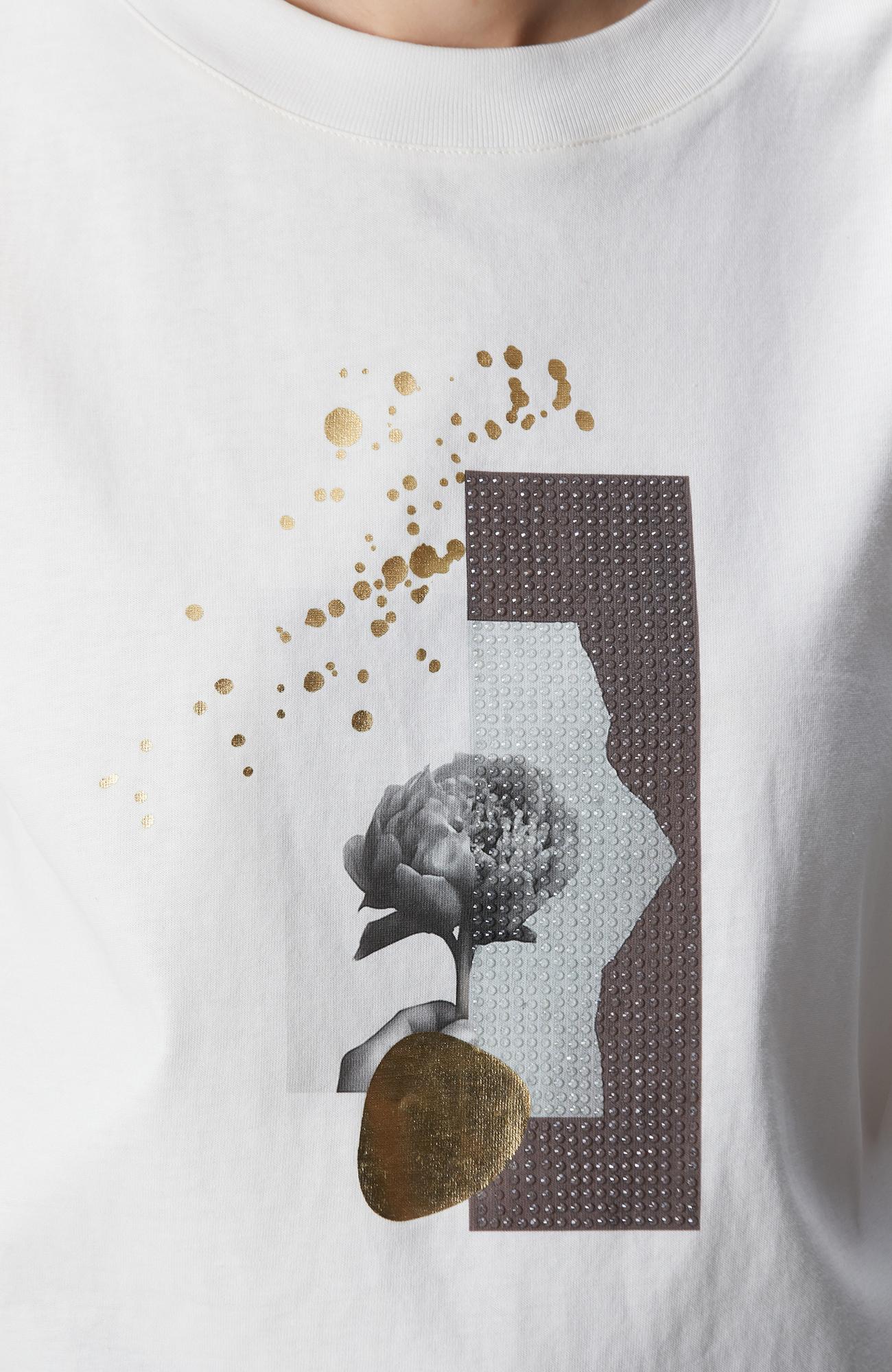 Network Kadın Kırık Beyaz Baskılı T-shirt