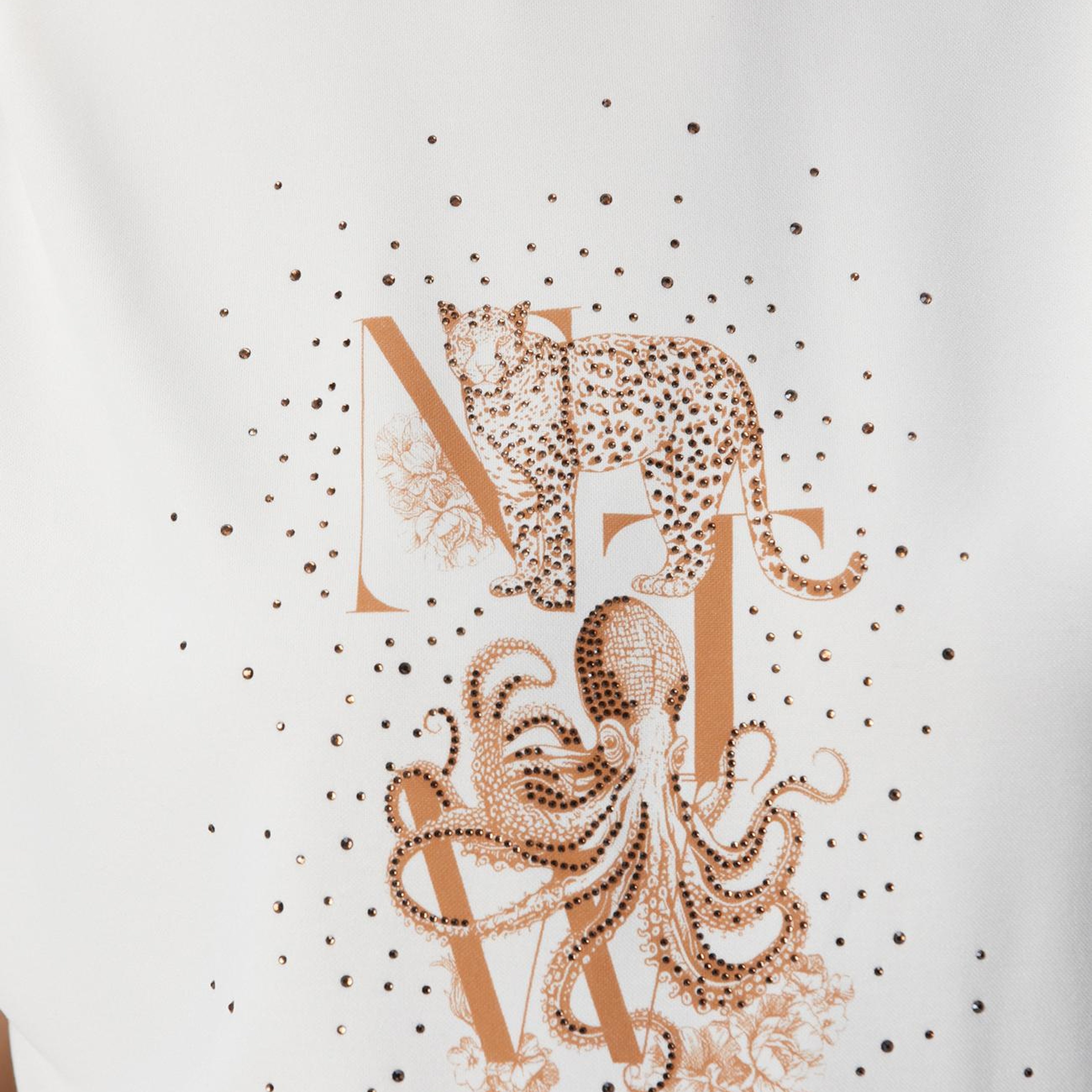 Network Kadın Bej Baskılı T-shirt