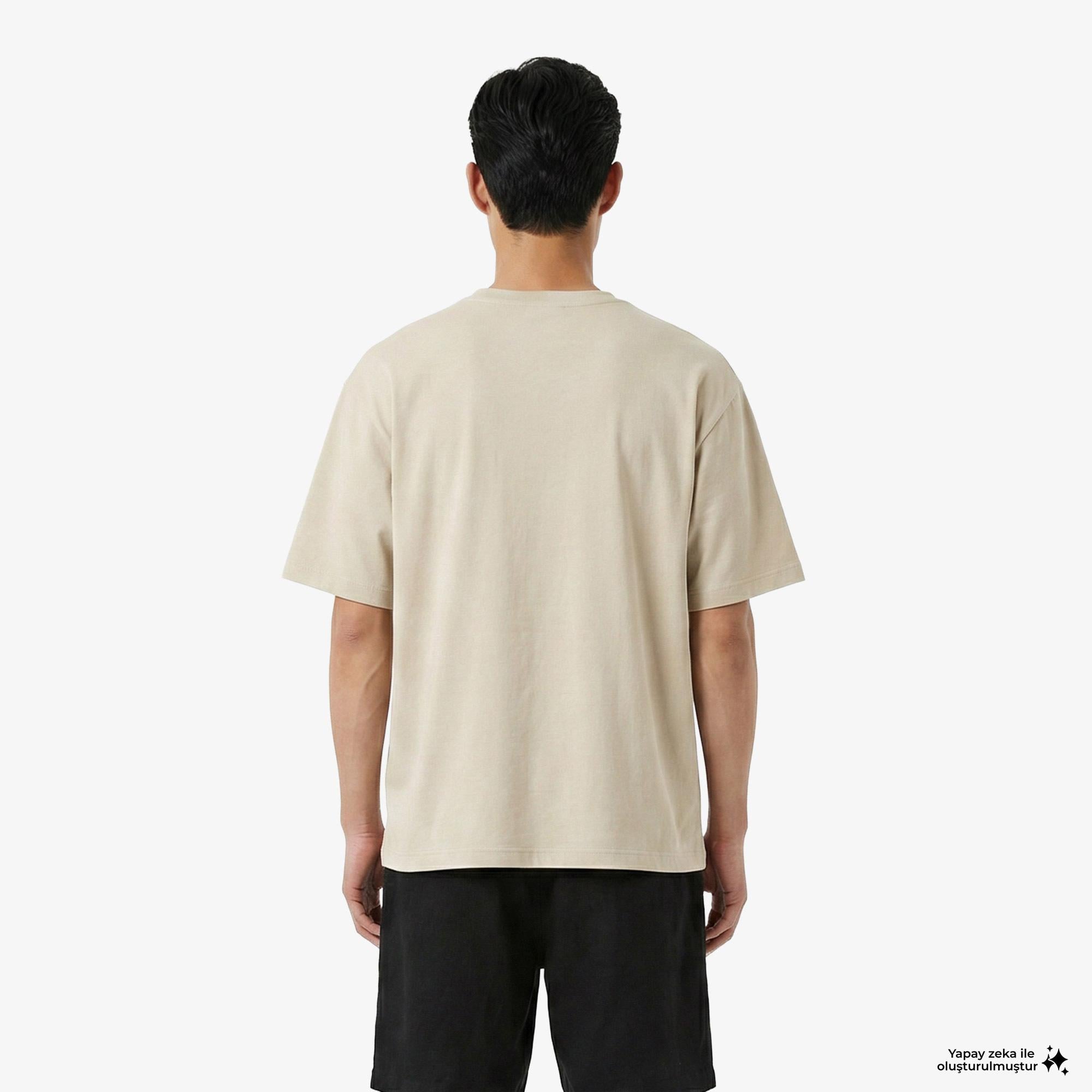 UNITED4 Regular Fit Erkek Krem T-Shirt