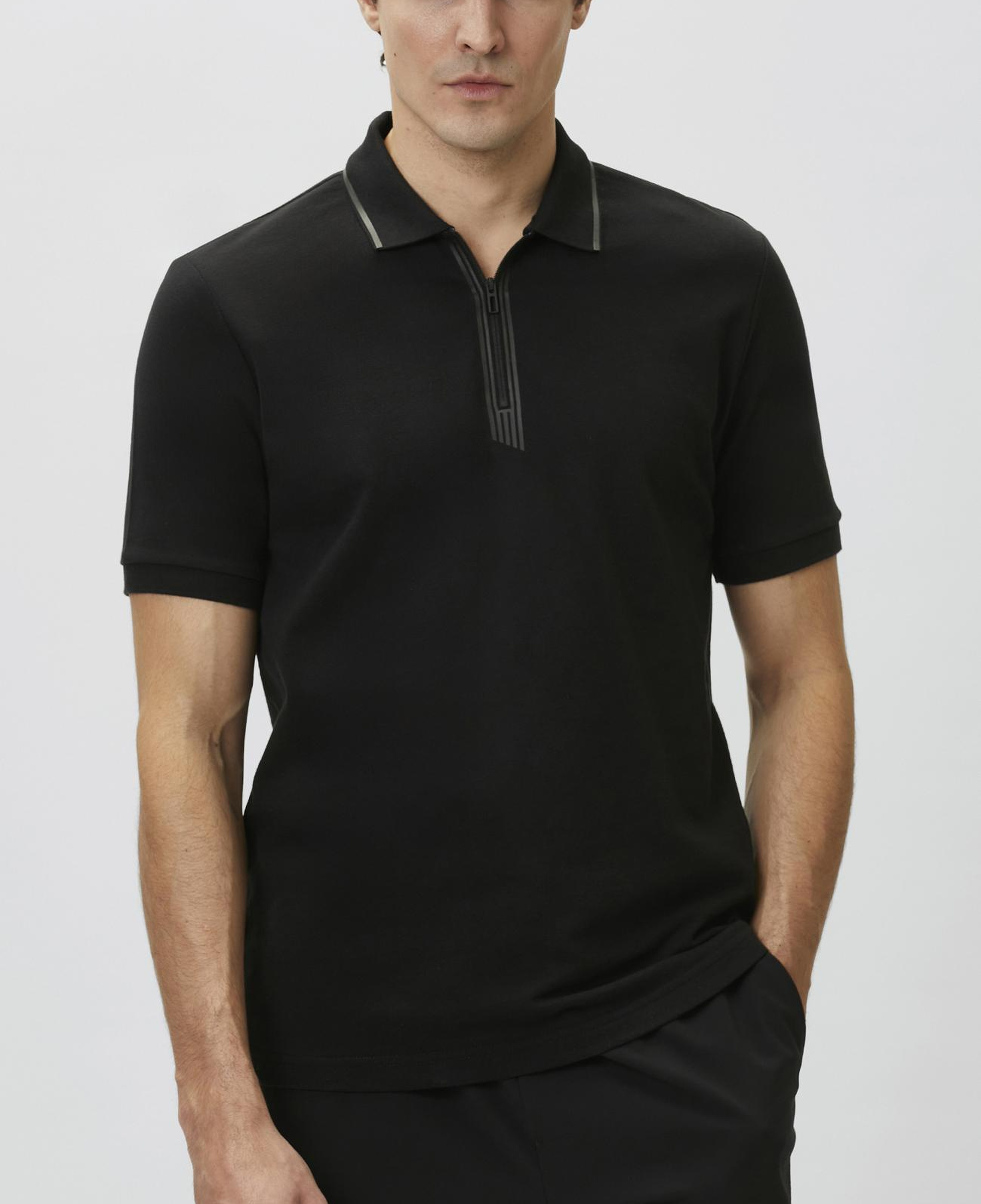 Network Erkek N-Tech Siyah Fermuarlı T-shirt