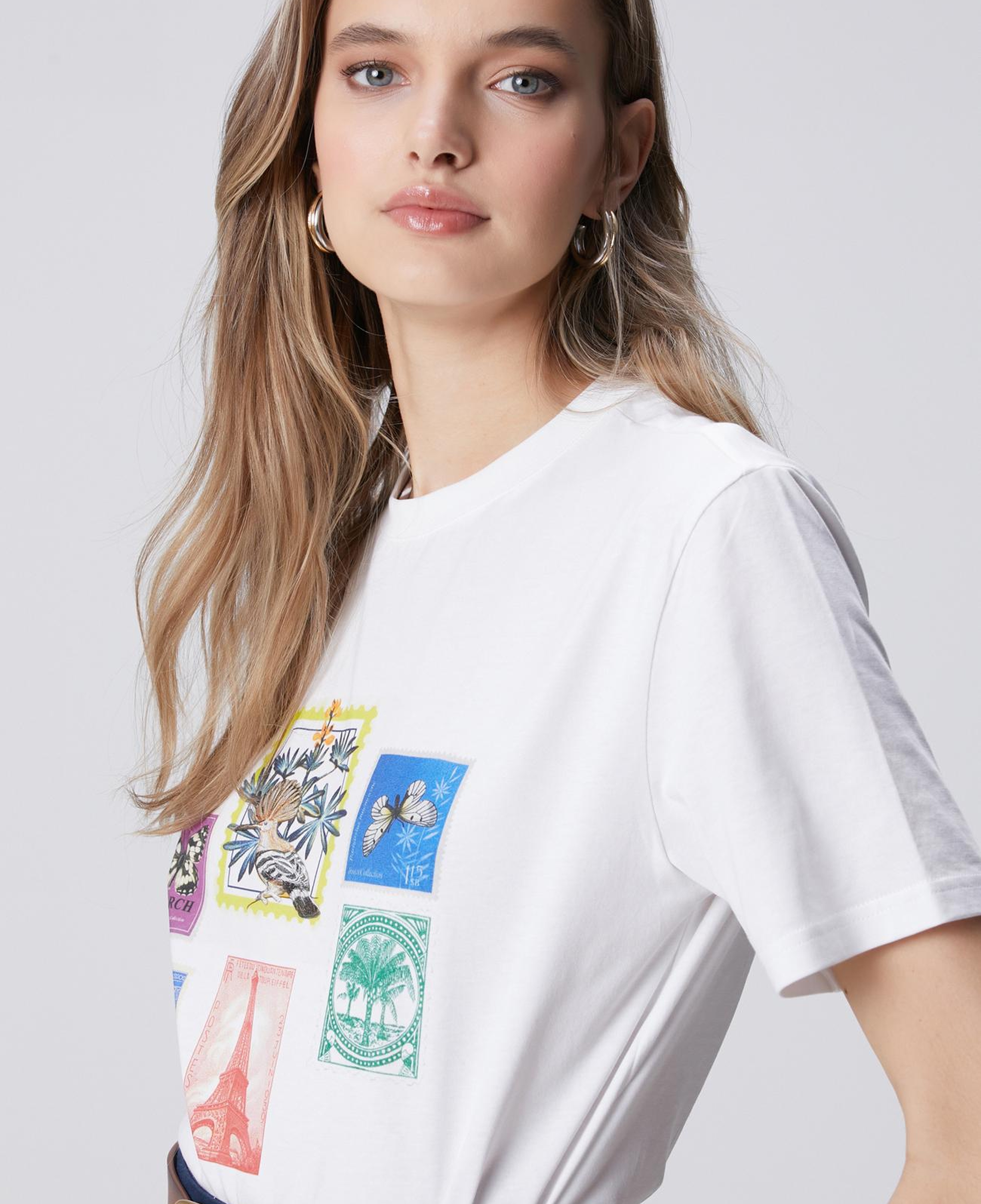 Network Kadın N-Tech Kırık Beyaz Baskılı T-shirt