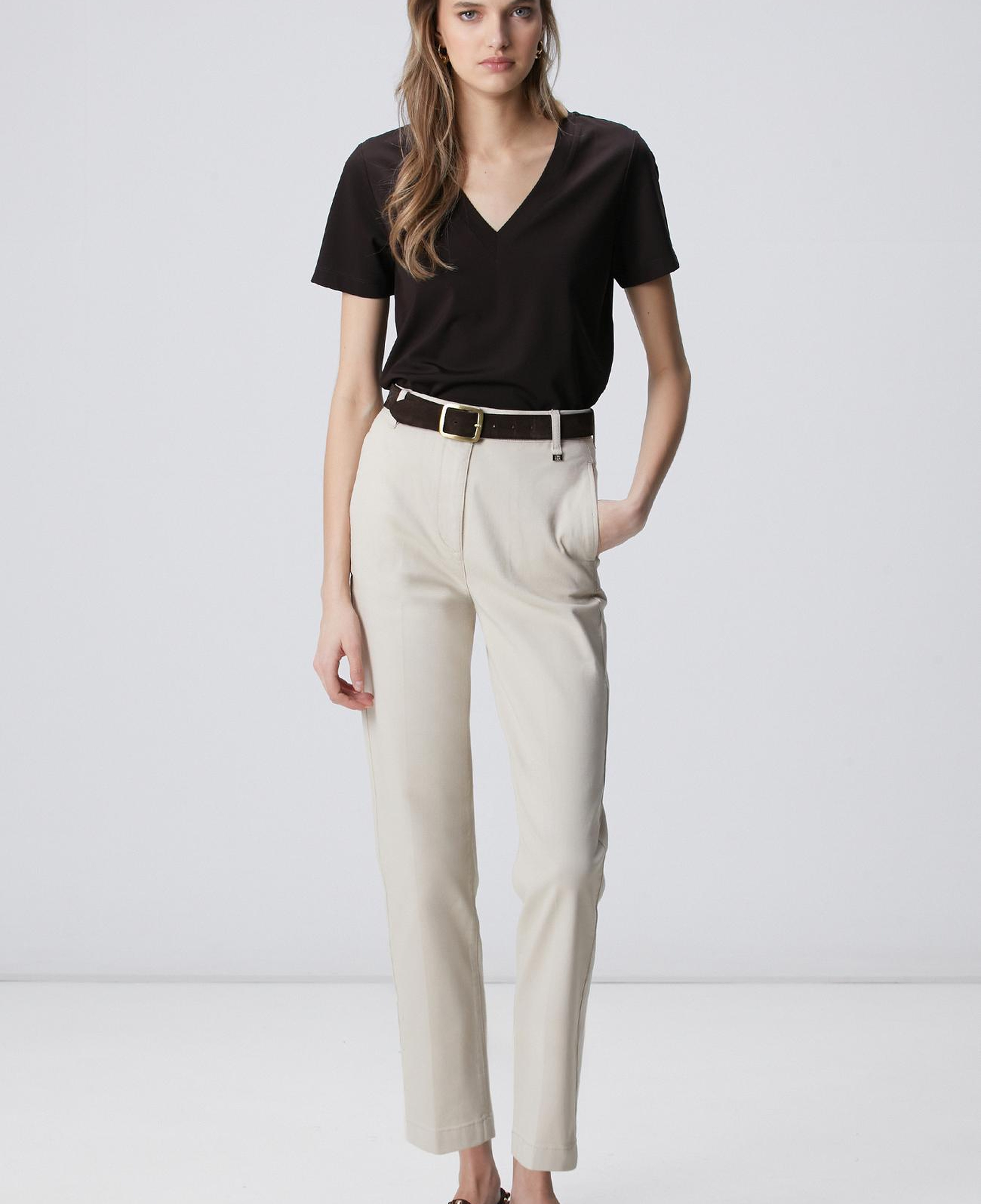 Network Kadın Kahverengi Basic T-shirt