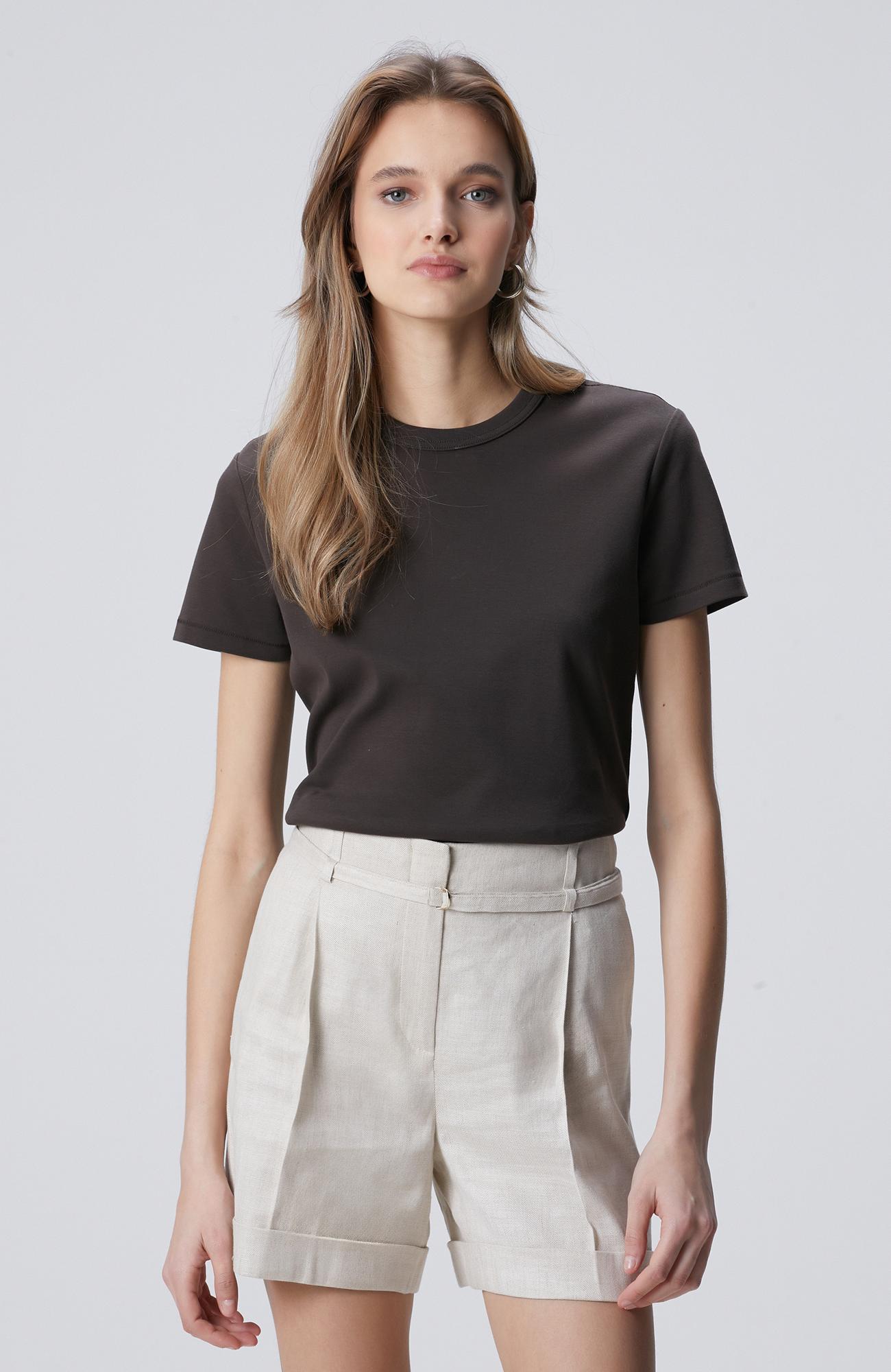Network Kadın Acı Kahve Basic T-shirt