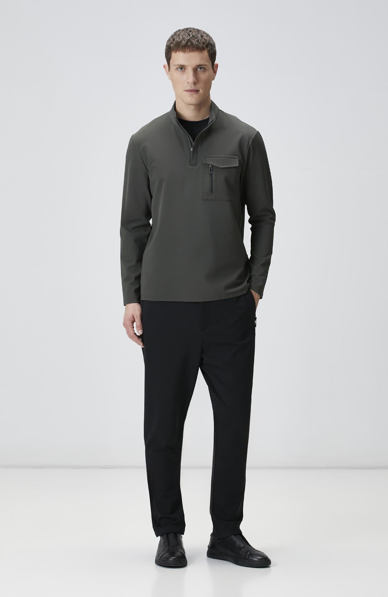 Network Erkek N-Tech Haki Göğüs Cep Detaylı Sweatshirt