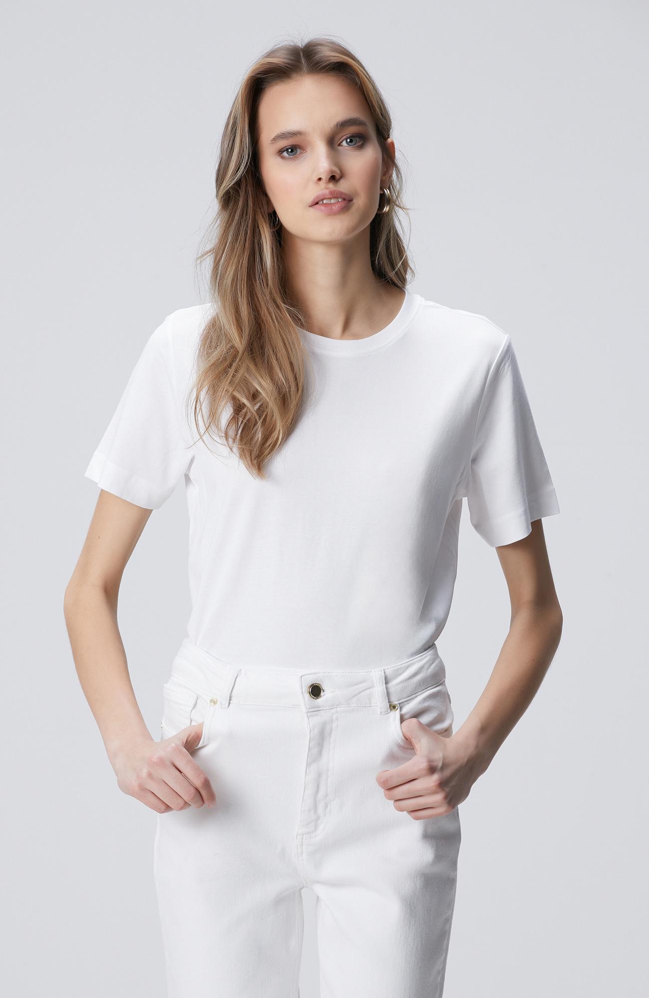 Network Kadın Beyaz Basic T-shirt
