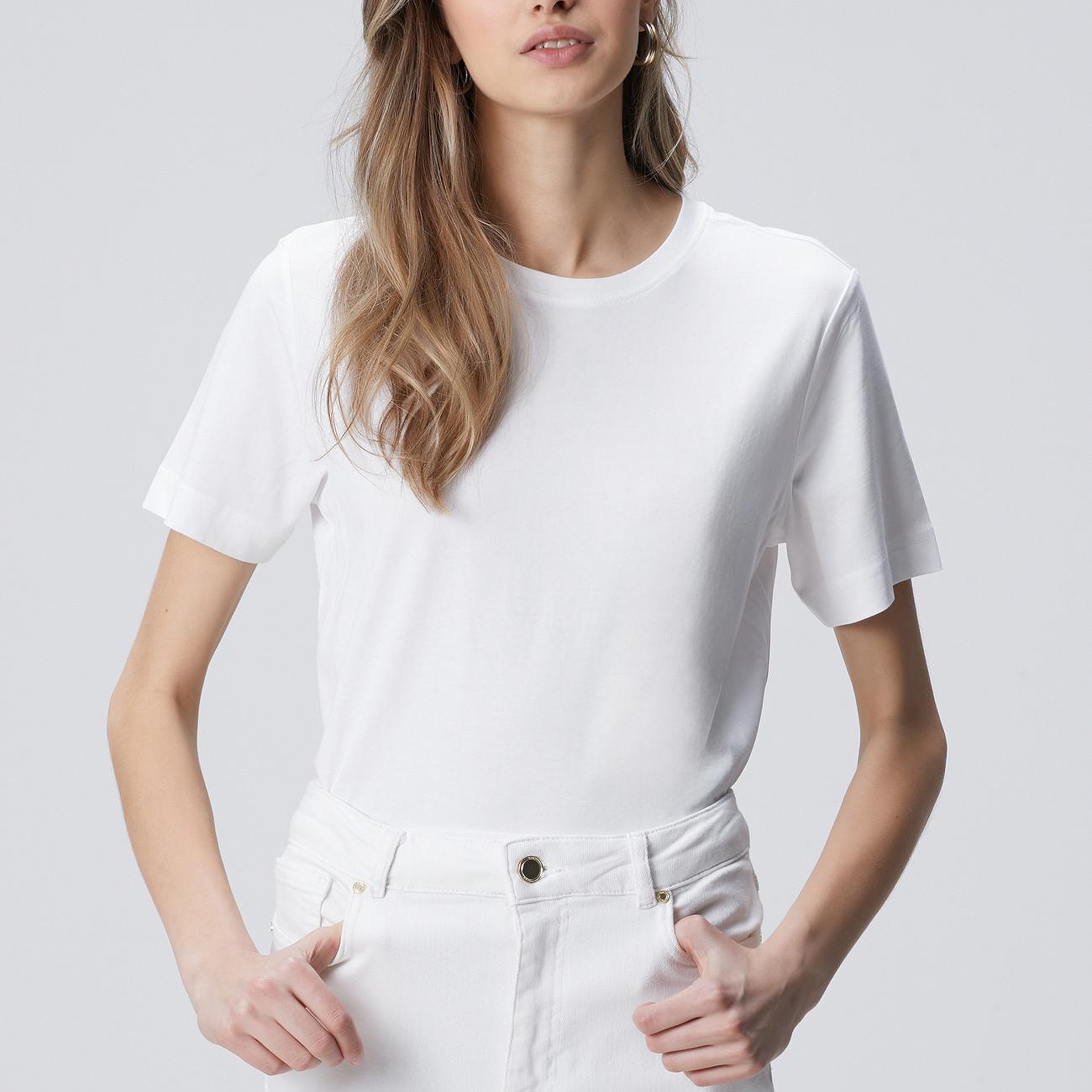 Network Kadın Beyaz Basic T-shirt