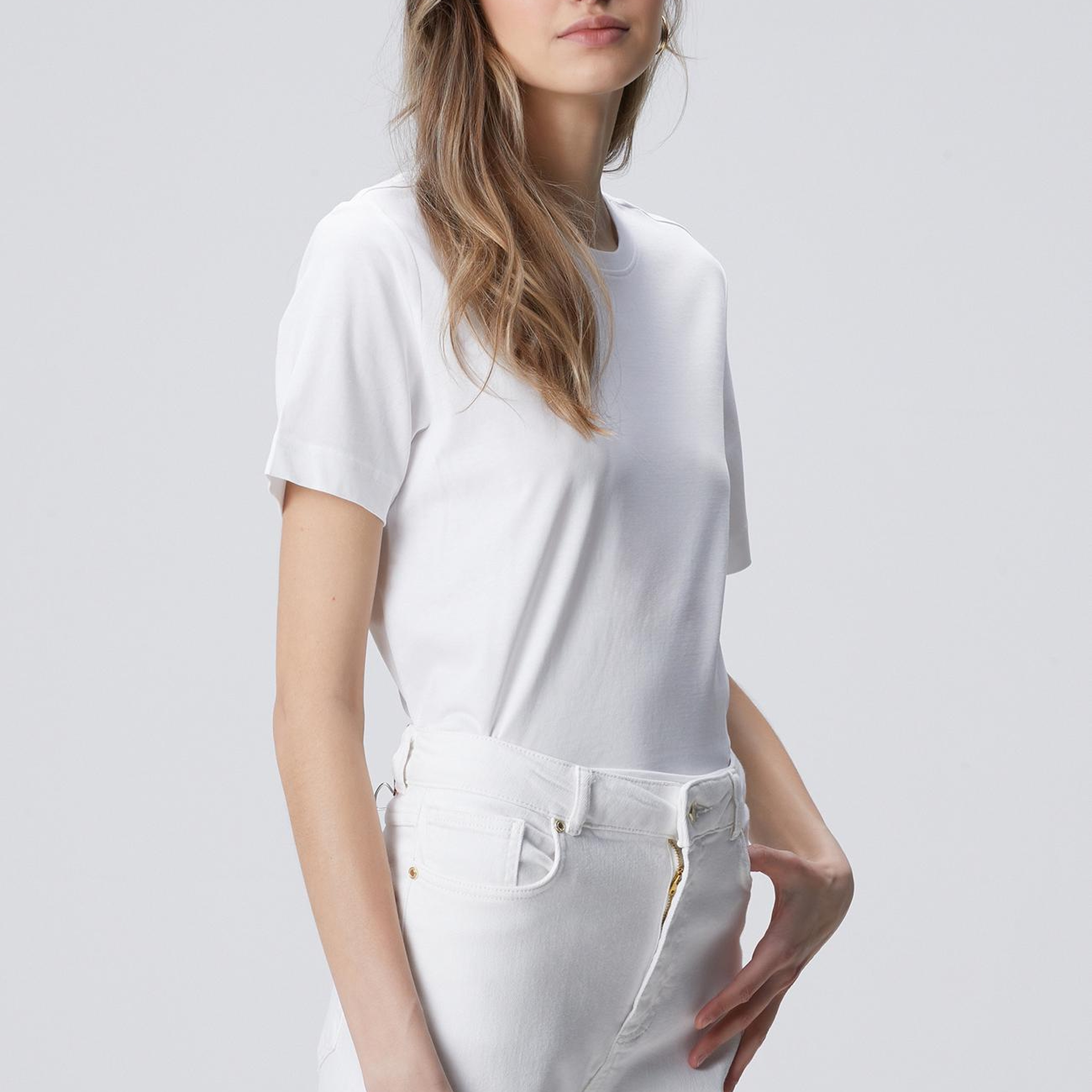 Network Kadın Beyaz Basic T-shirt
