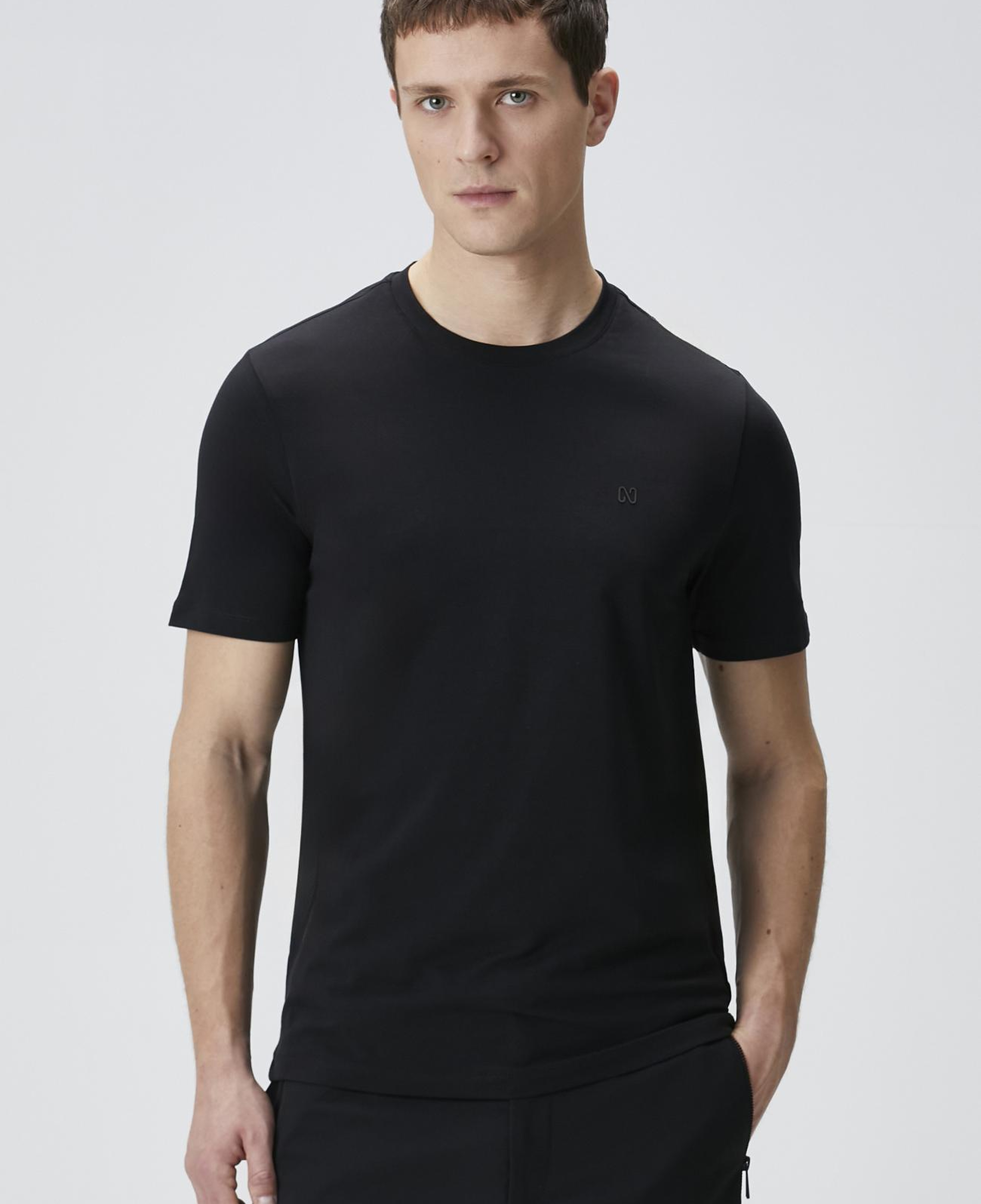 Network Erkek Siyah Kısa Kol Basic T-shirt