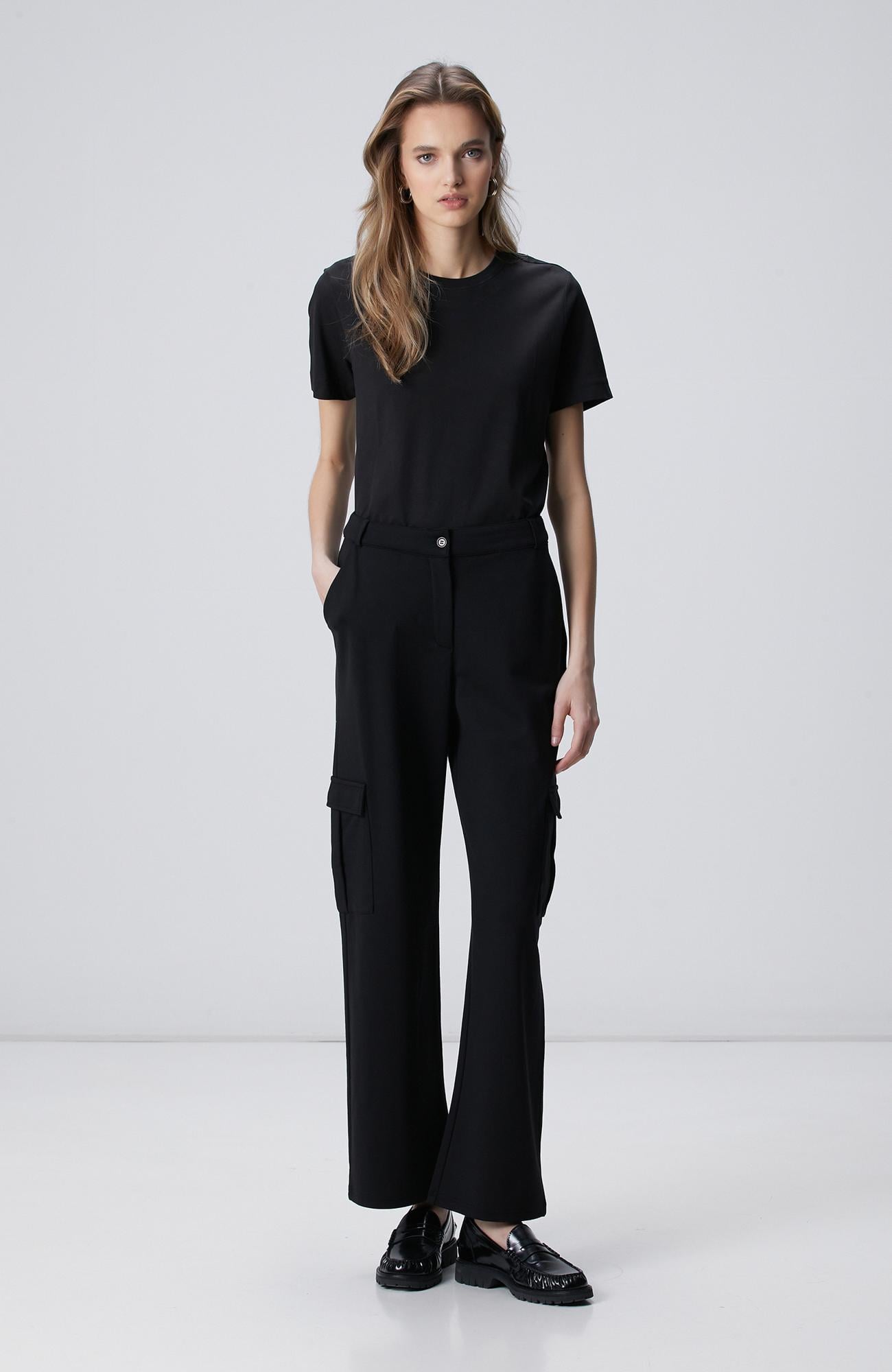 Network Kadın Siyah Basic T-shirt