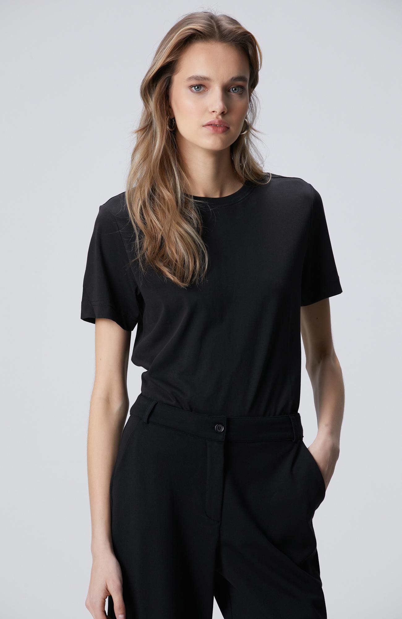 Network Kadın Siyah Basic T-shirt