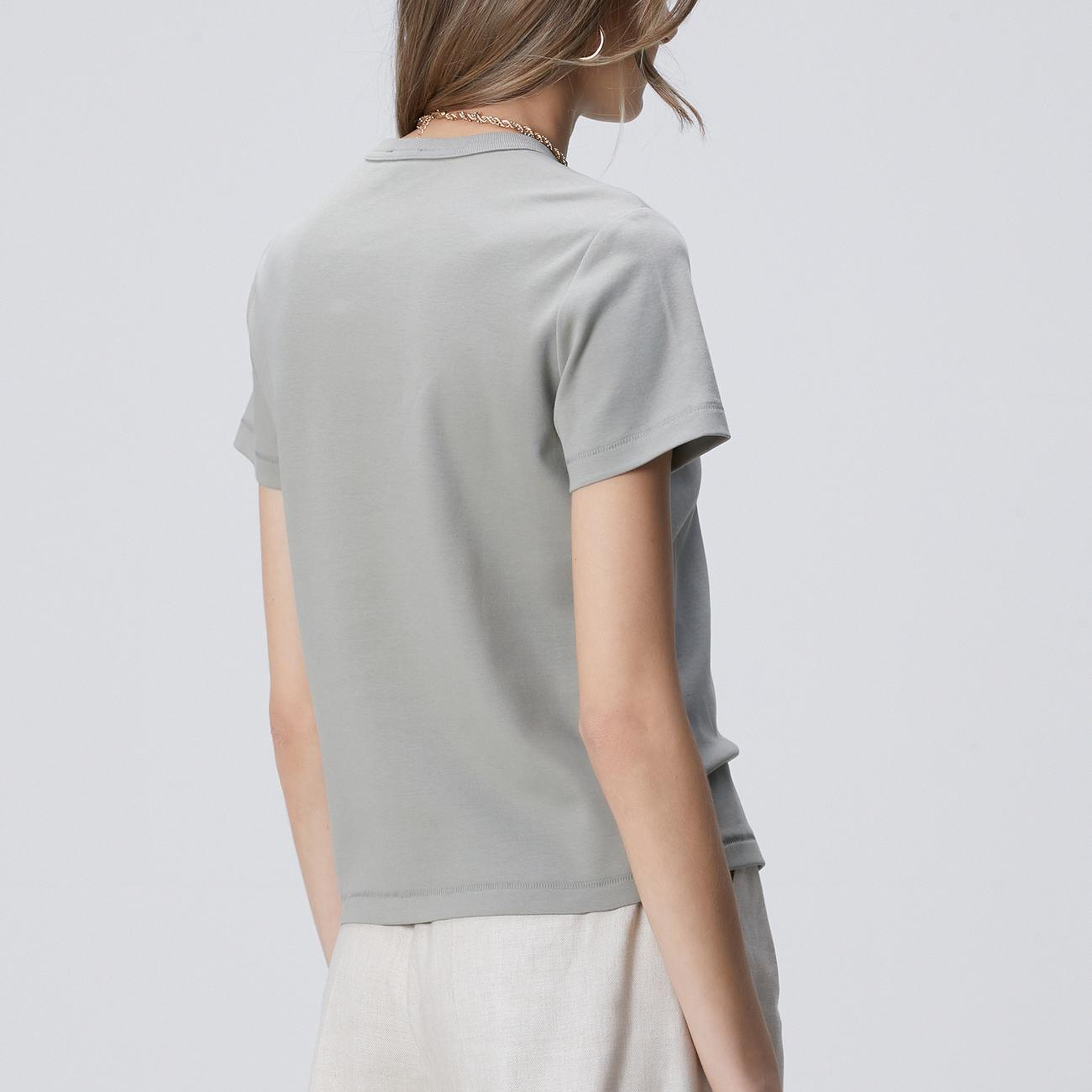Network Kadın Açık Haki Basic T-shirt