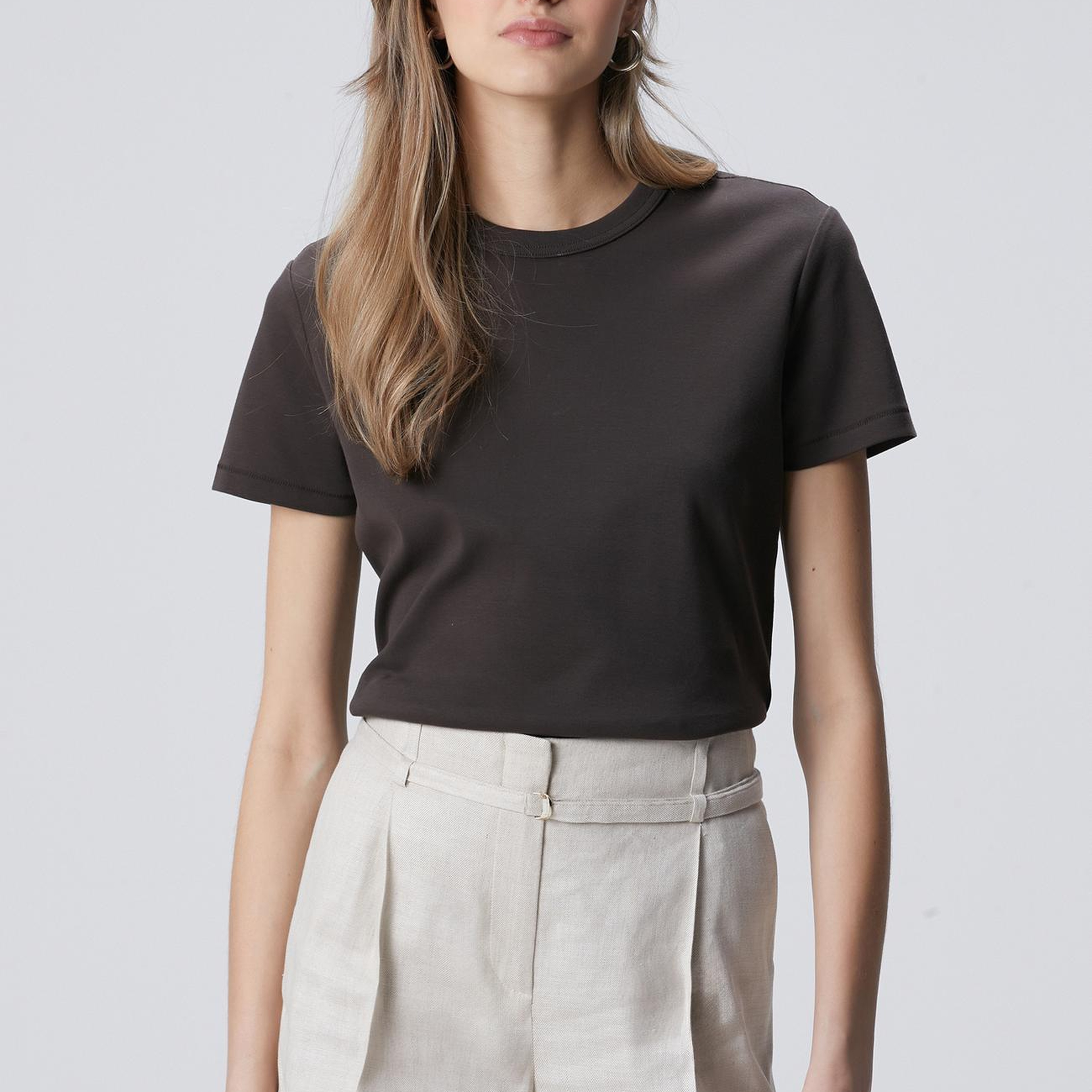 Network Kadın Acı Kahve Basic T-shirt