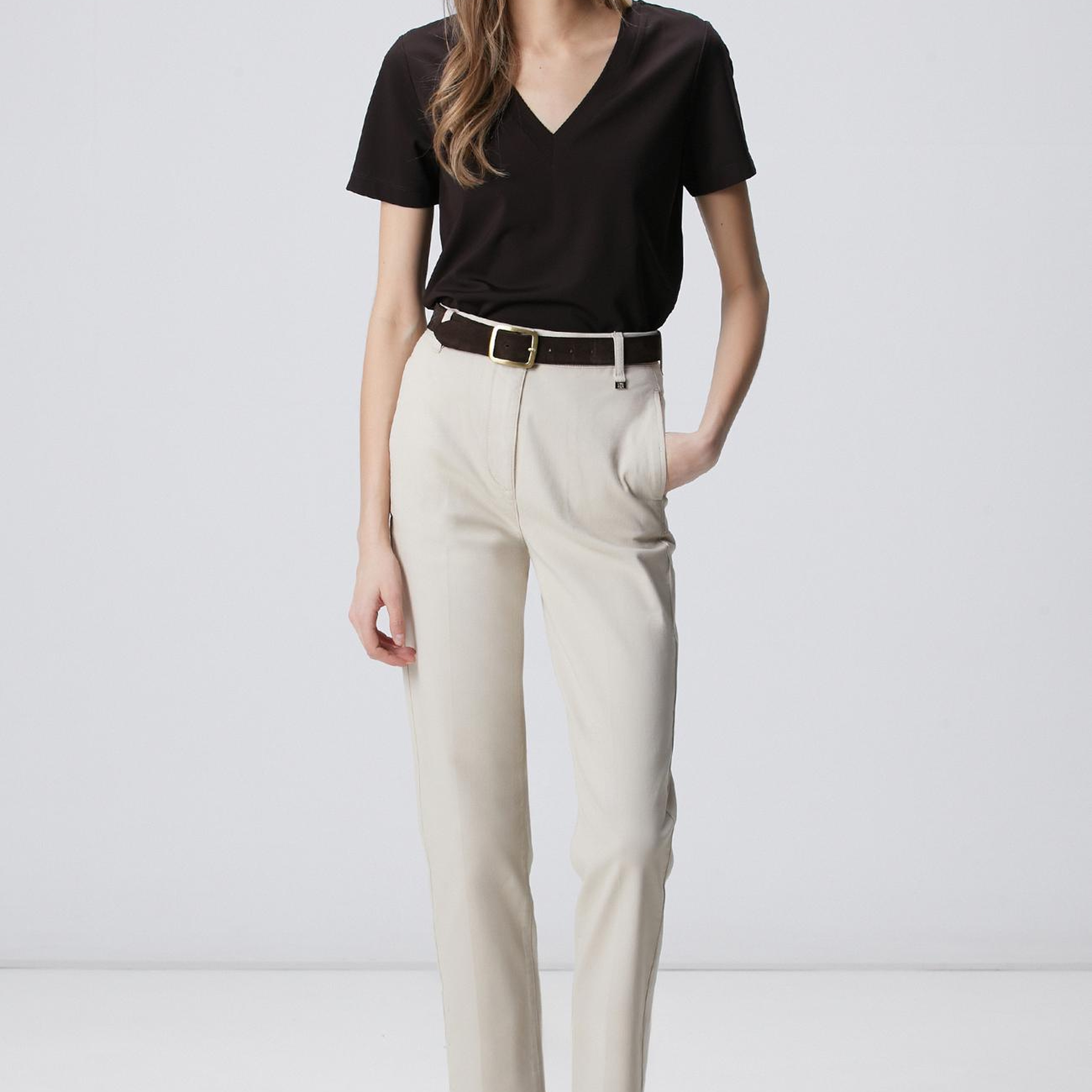 Network Kadın Kahverengi Basic T-shirt