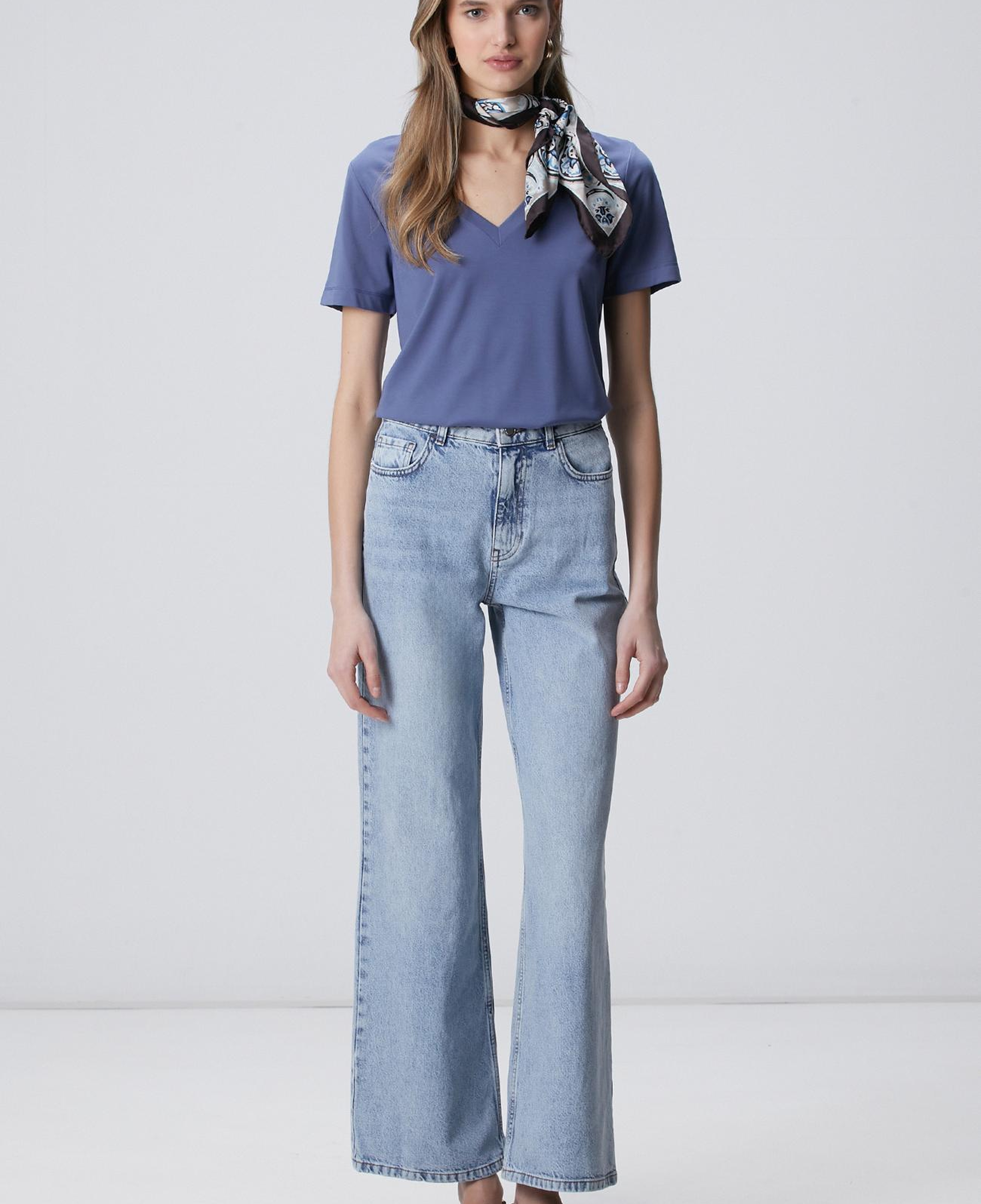 Network Kadın Mavi Basic T-shirt