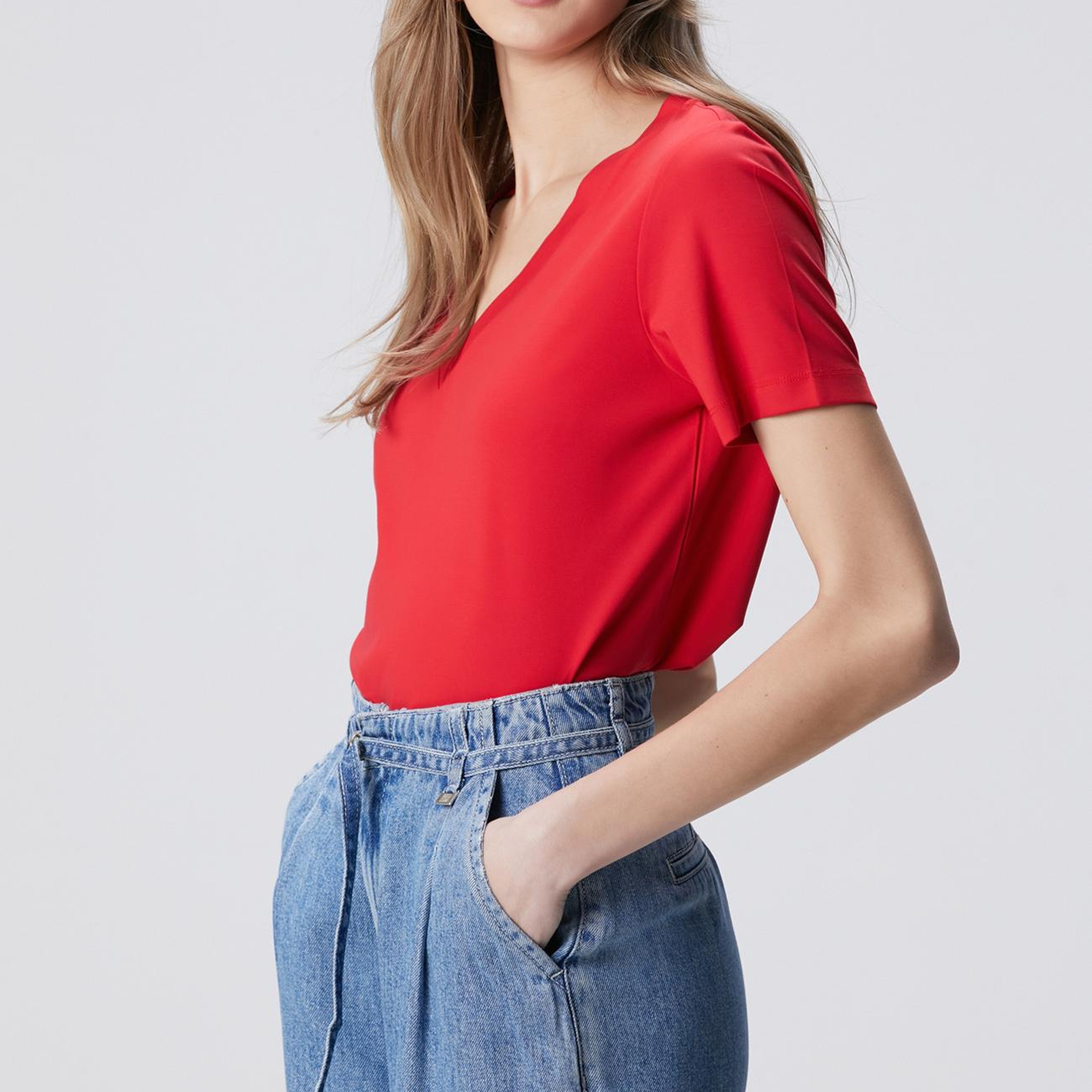 Network Kadın Kırmızı Basic T-shirt
