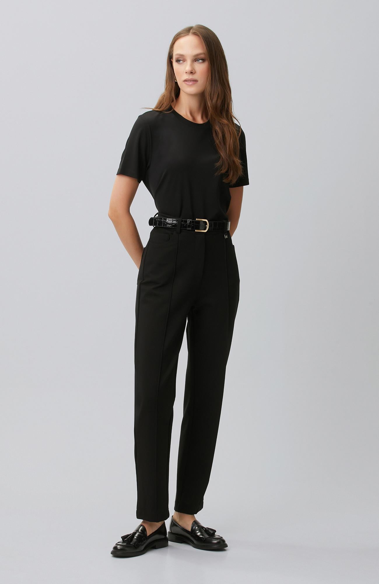 Network Kadın Siyah Basic T-shirt