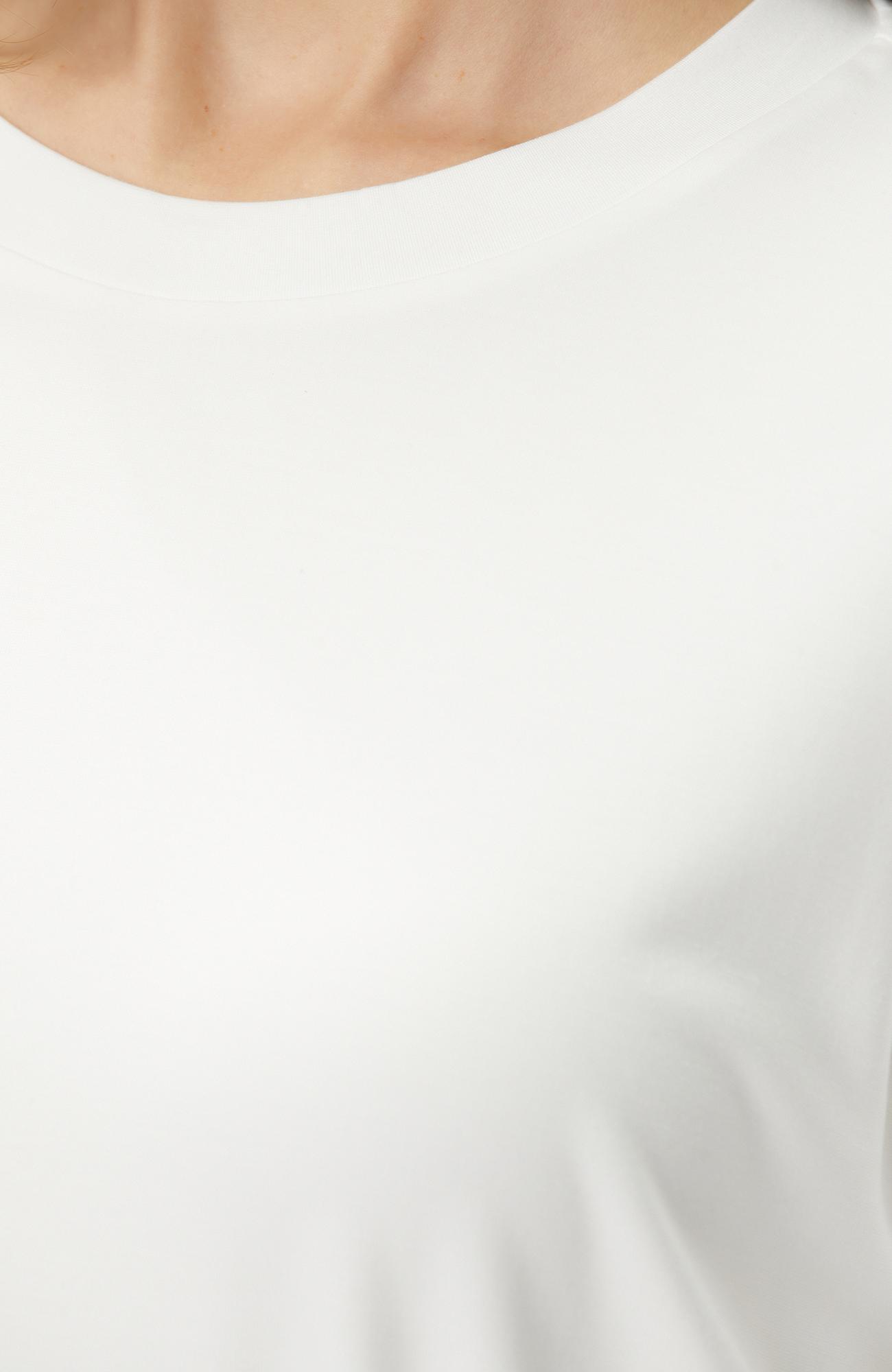 Network Kadın Beyaz Bisiklet Yaka Basic T-shirt