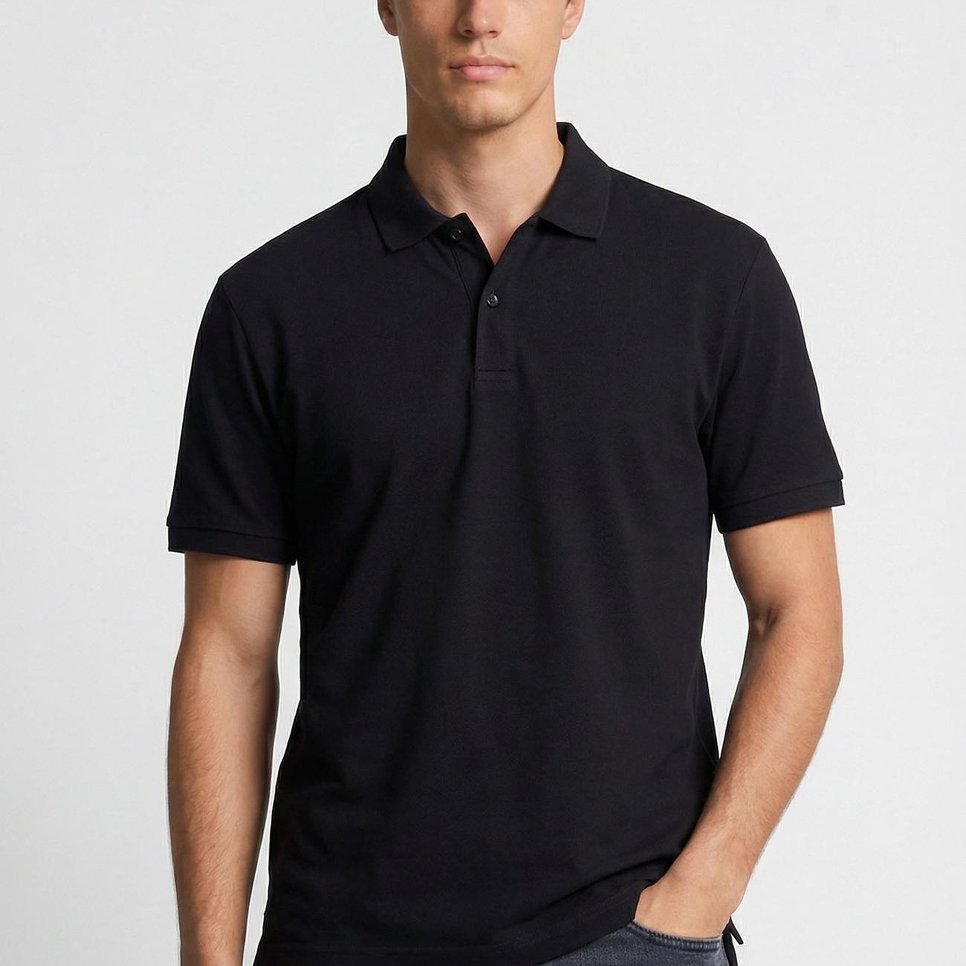 Network Erkek Siyah Polo Yaka Pike T-shirt