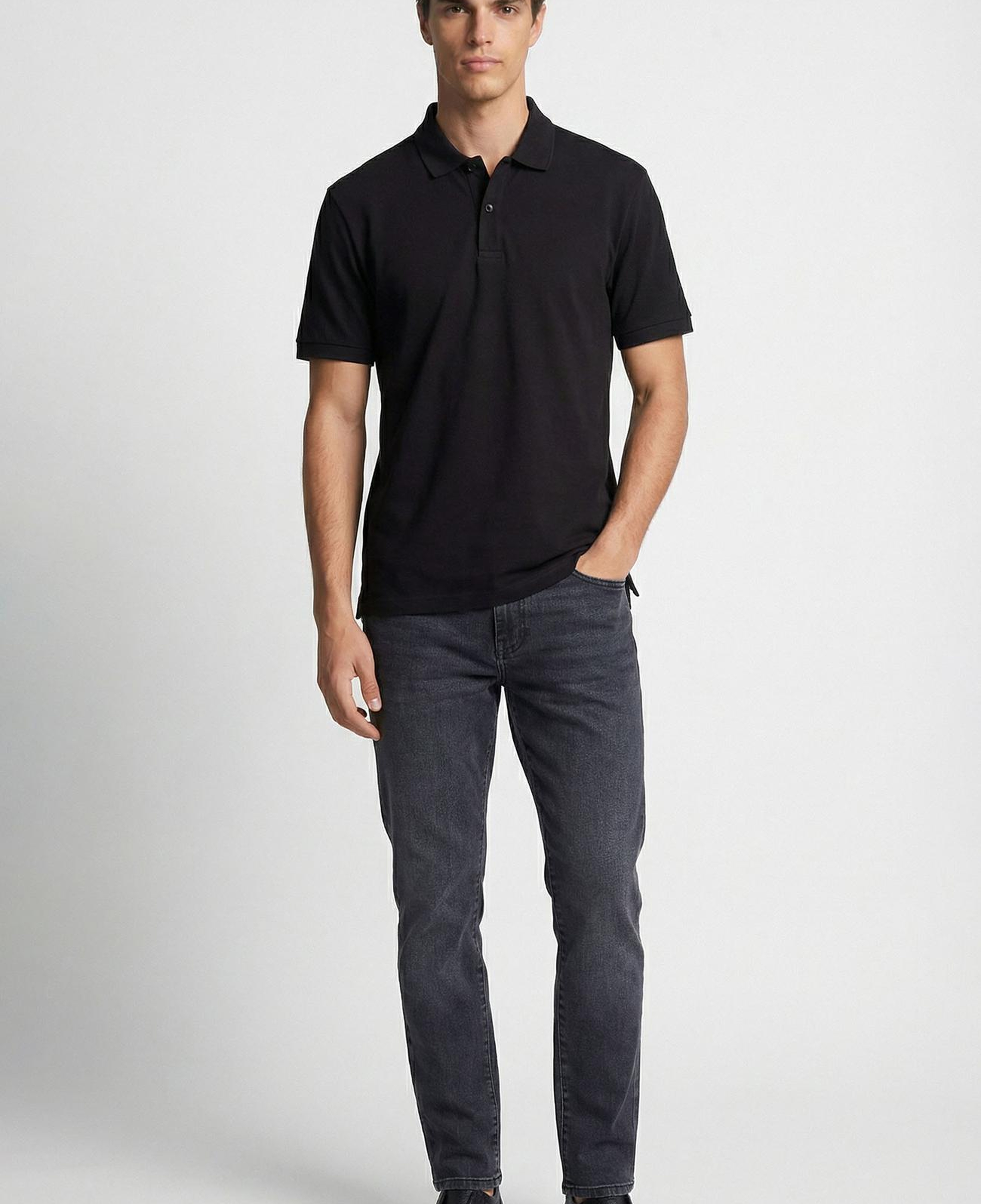 Network Erkek Siyah Polo Yaka Pike T-shirt