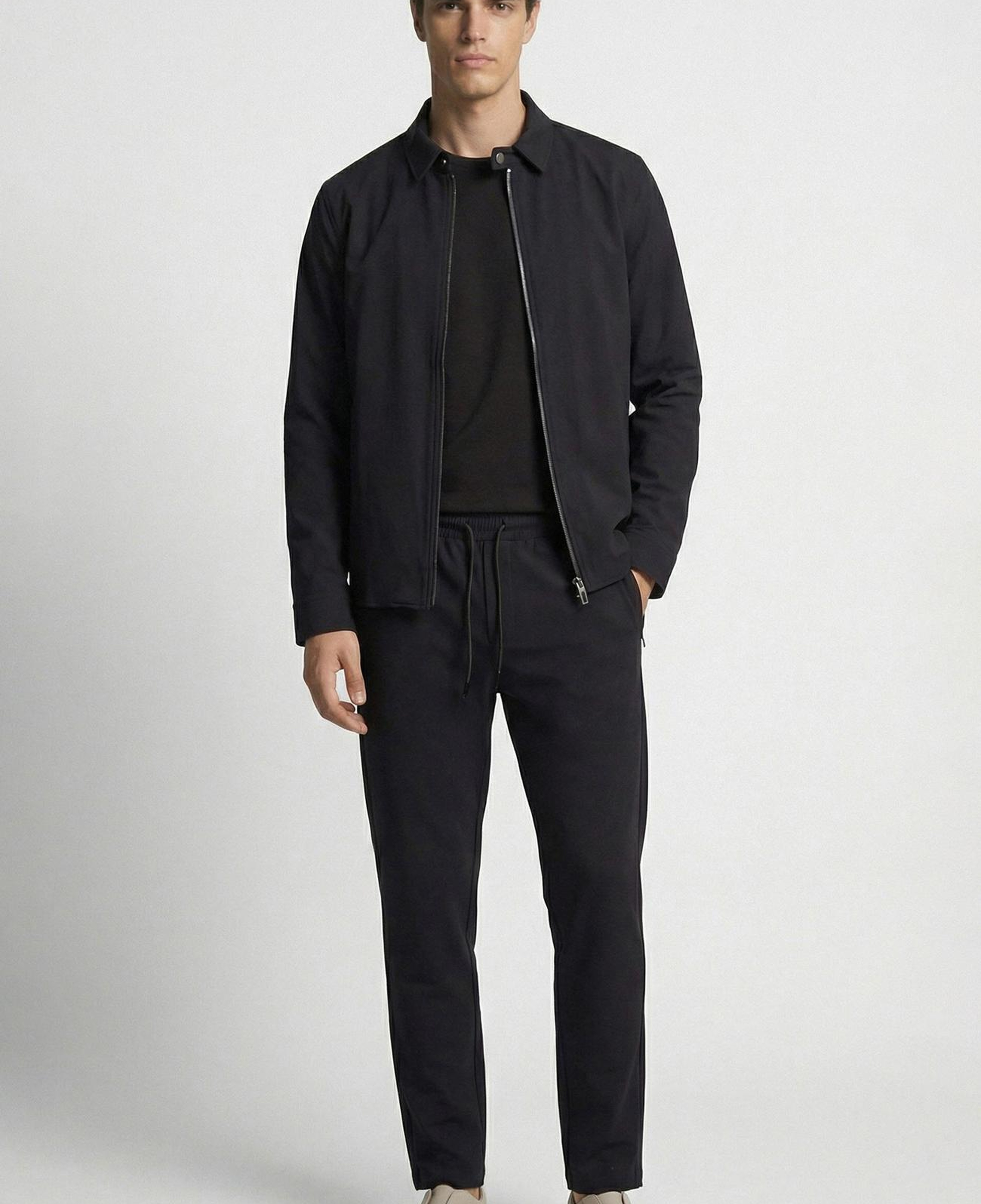 Network Erkek Siyah Slim Fit Cep Detaylı Dış Gömlek