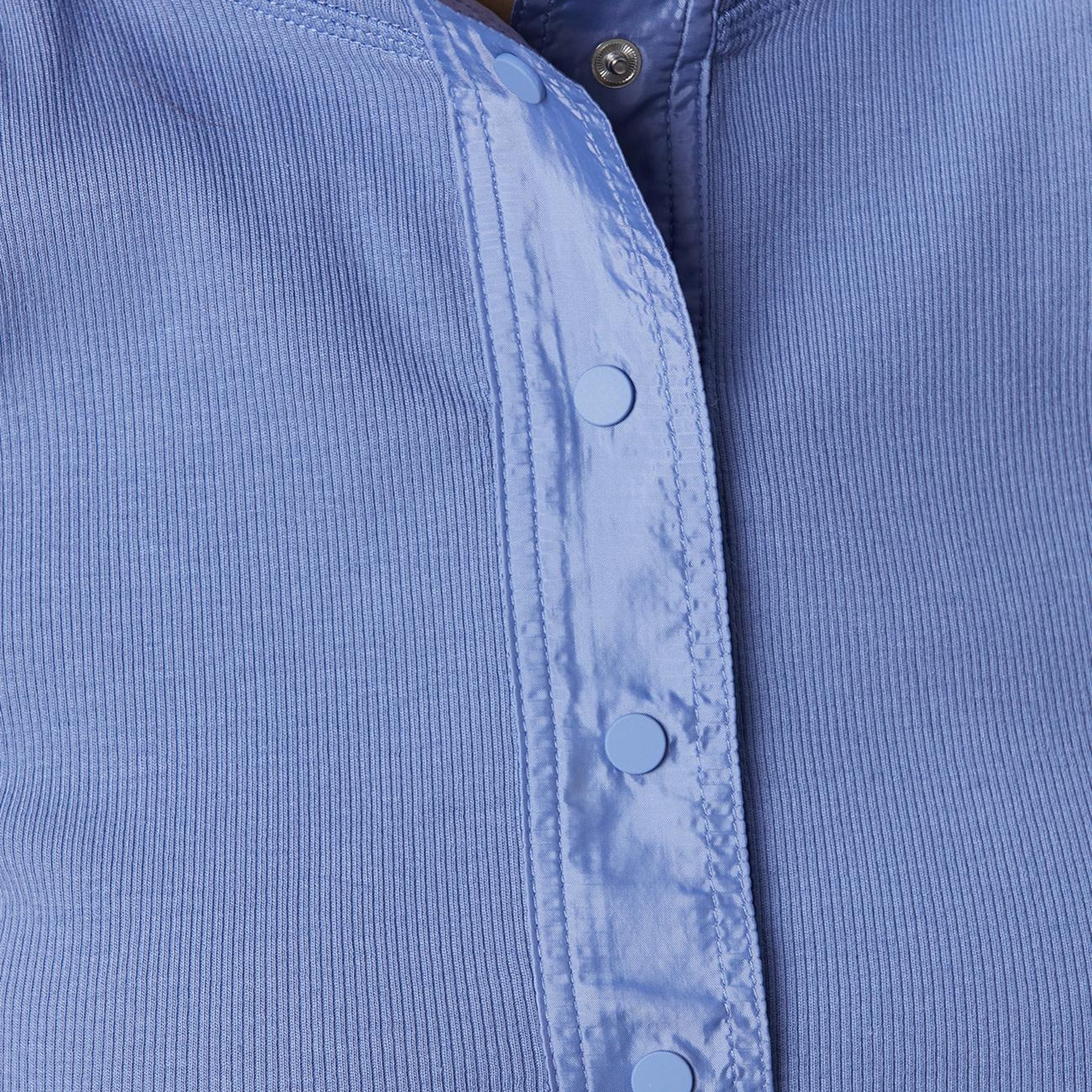 Network Kadın Mavi Dokuma Garni Detaylı Modal Mix T-shirt