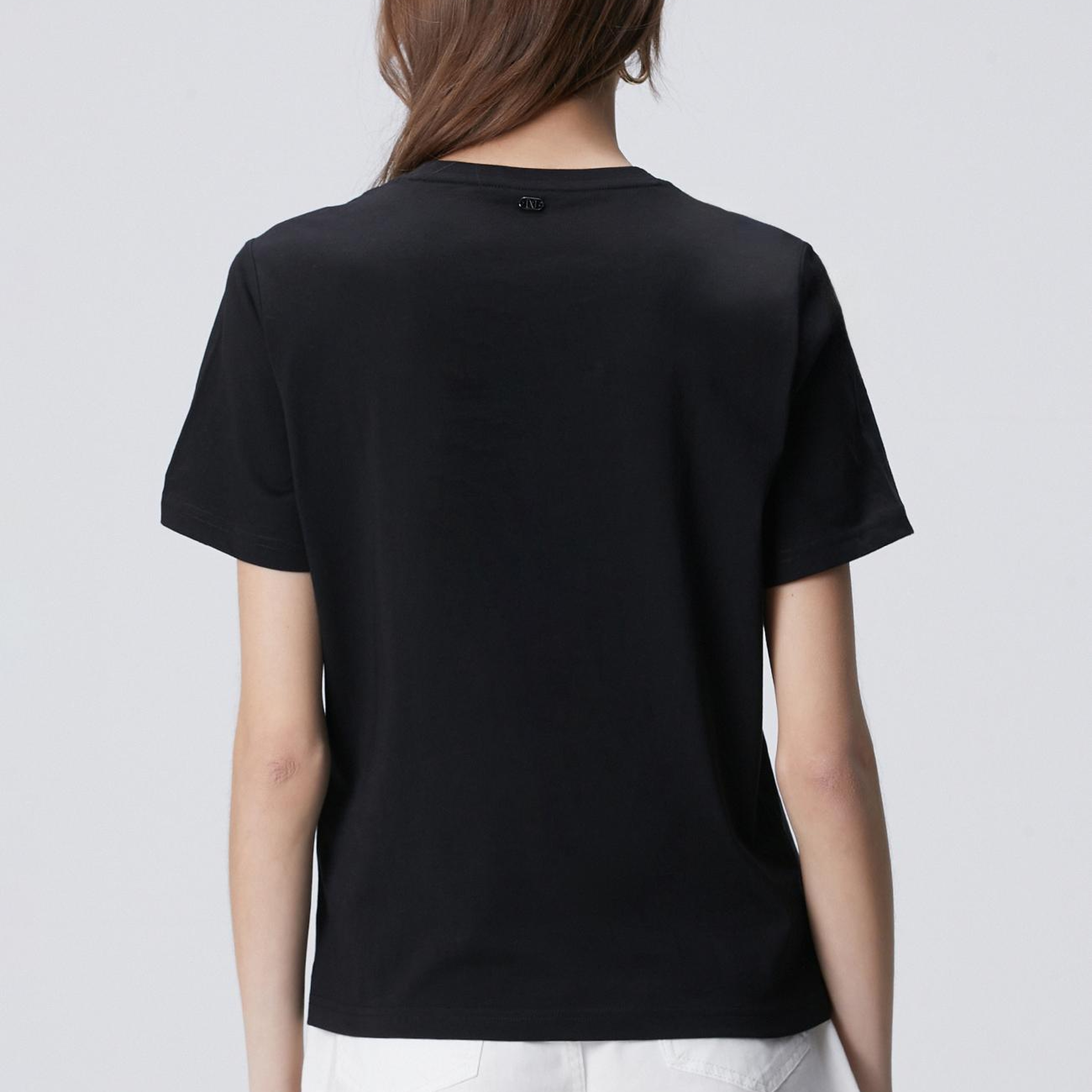 Network Kadın Siyah Taşlı Zürafa Figürlü T-shirt