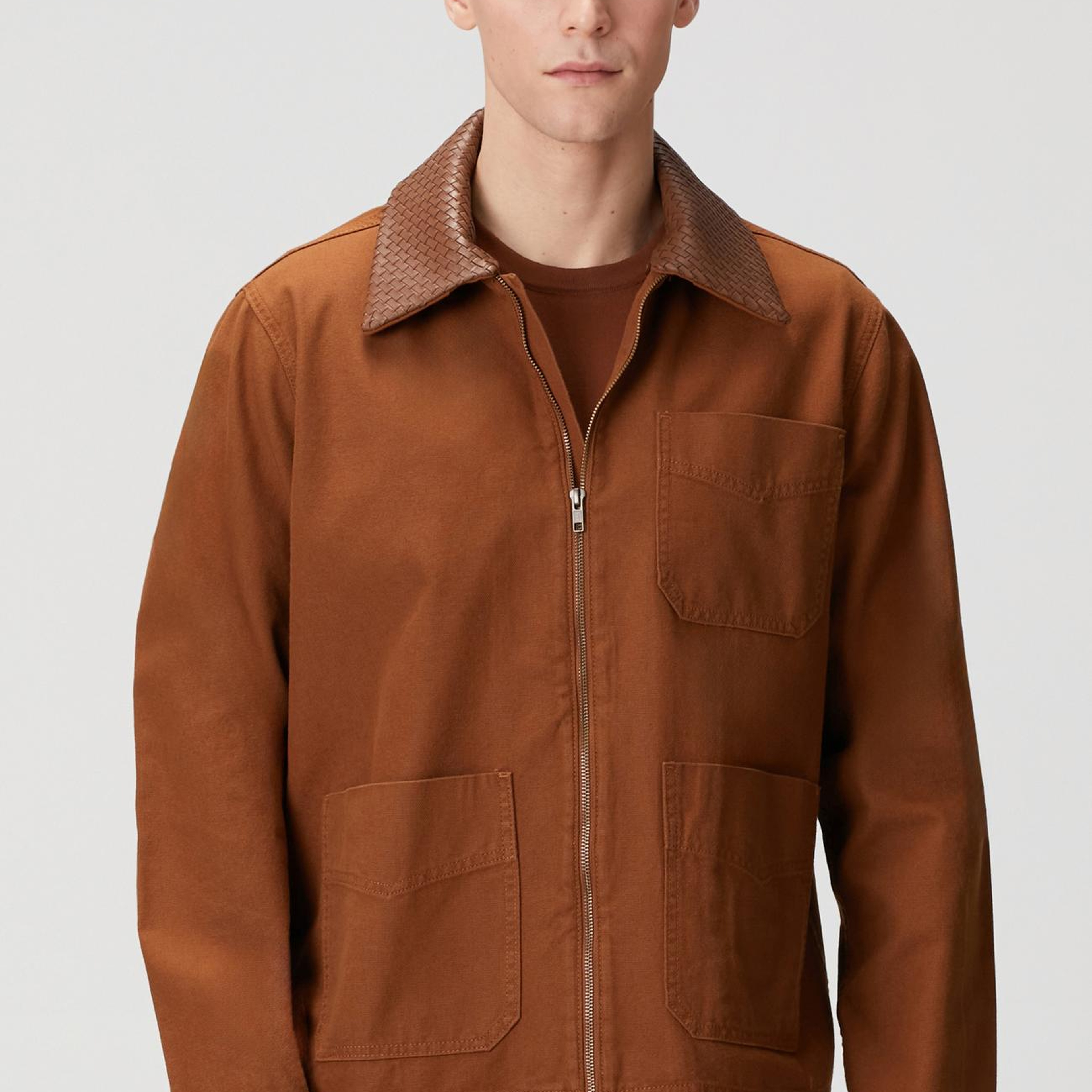 Network Erkek Camel Süet Detaylı Denim Ceket