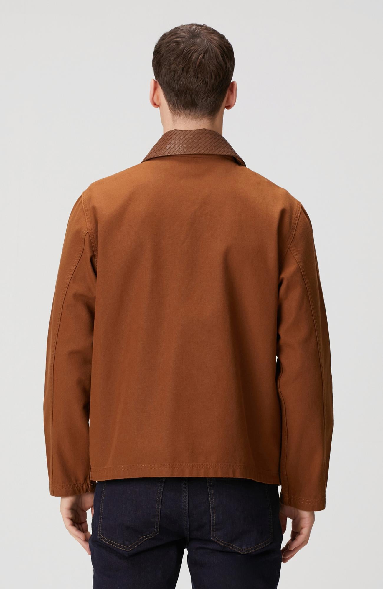 Network Erkek Camel Süet Detaylı Denim Ceket