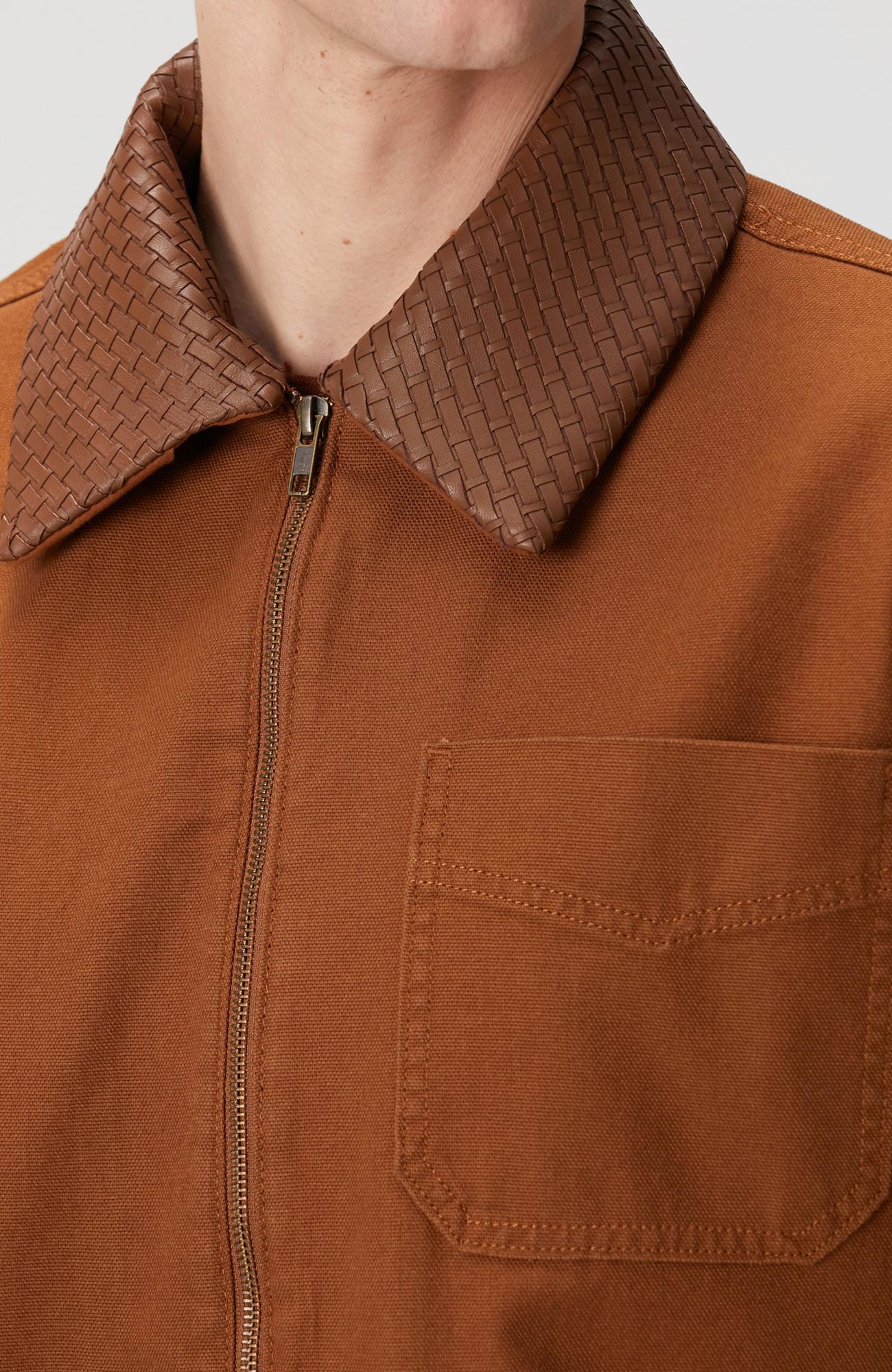 Network Erkek Camel Süet Detaylı Denim Ceket
