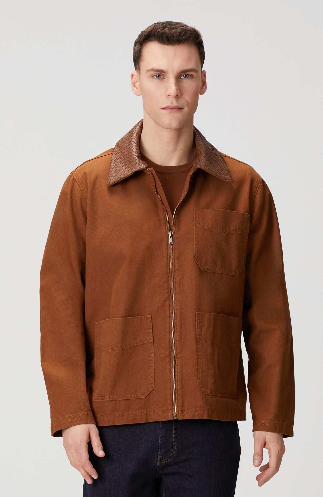 Network Erkek Camel Süet Detaylı Denim Ceket