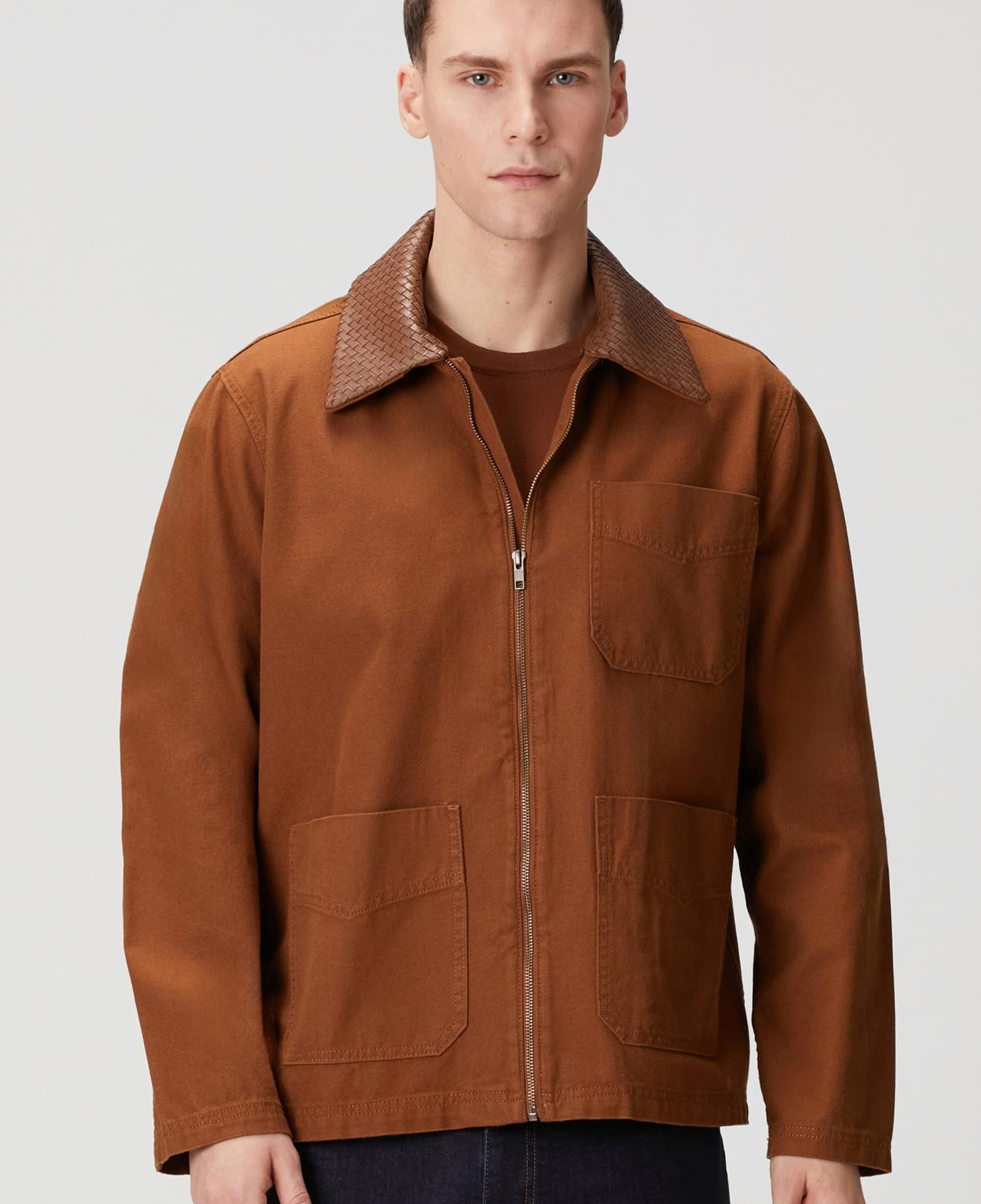 Network Erkek Camel Süet Detaylı Denim Ceket