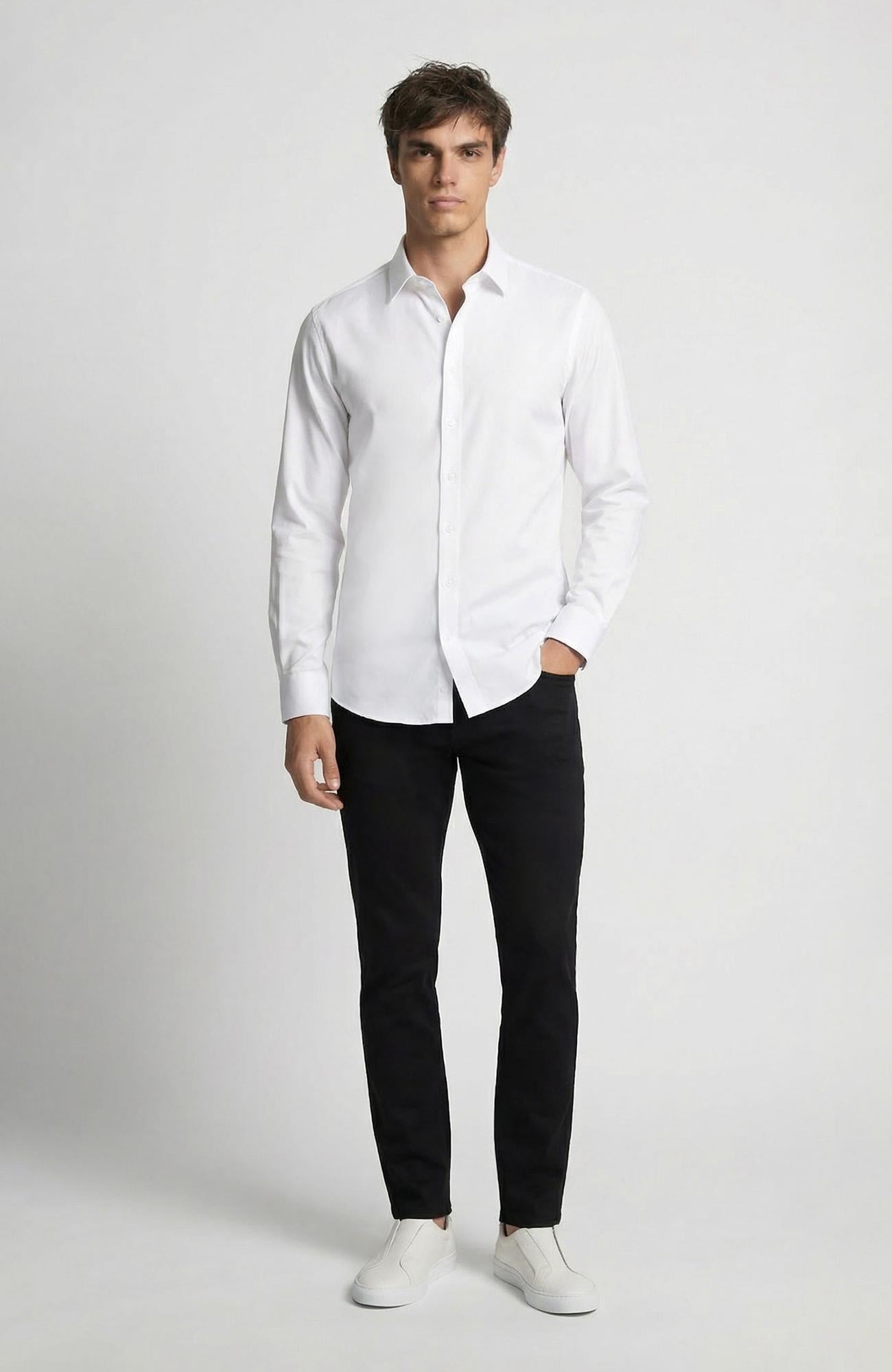 Network Erkek Slim Fit Siyah 5 Cep Dokuma Casual Pantolon