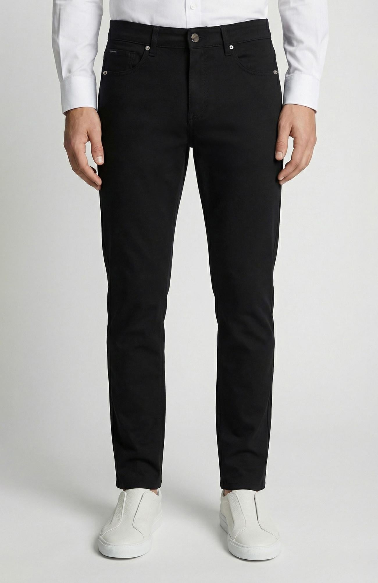 Network Erkek Slim Fit Siyah 5 Cep Dokuma Casual Pantolon