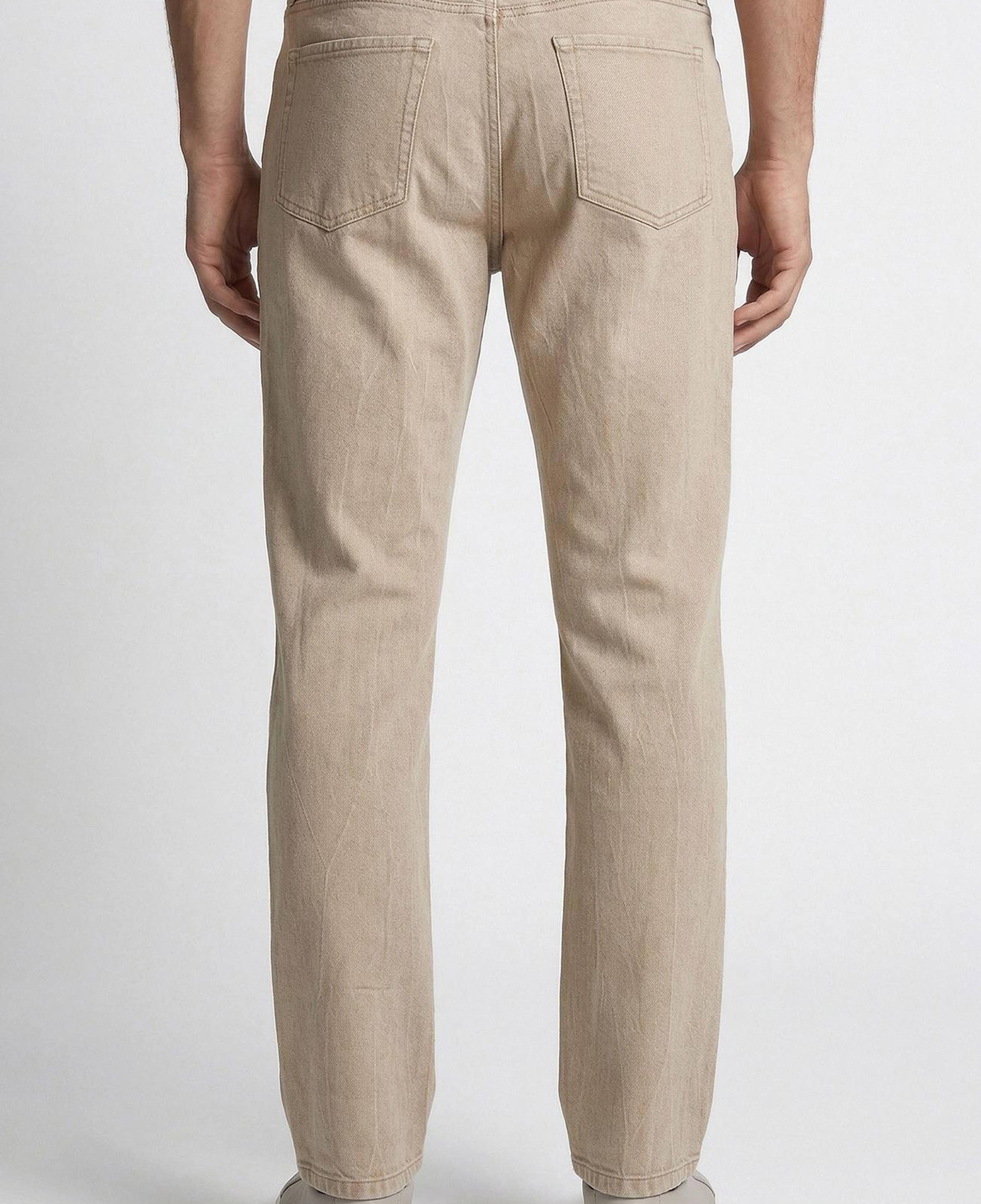 Network Erkek Bej Düz Paça Denim Pantolon