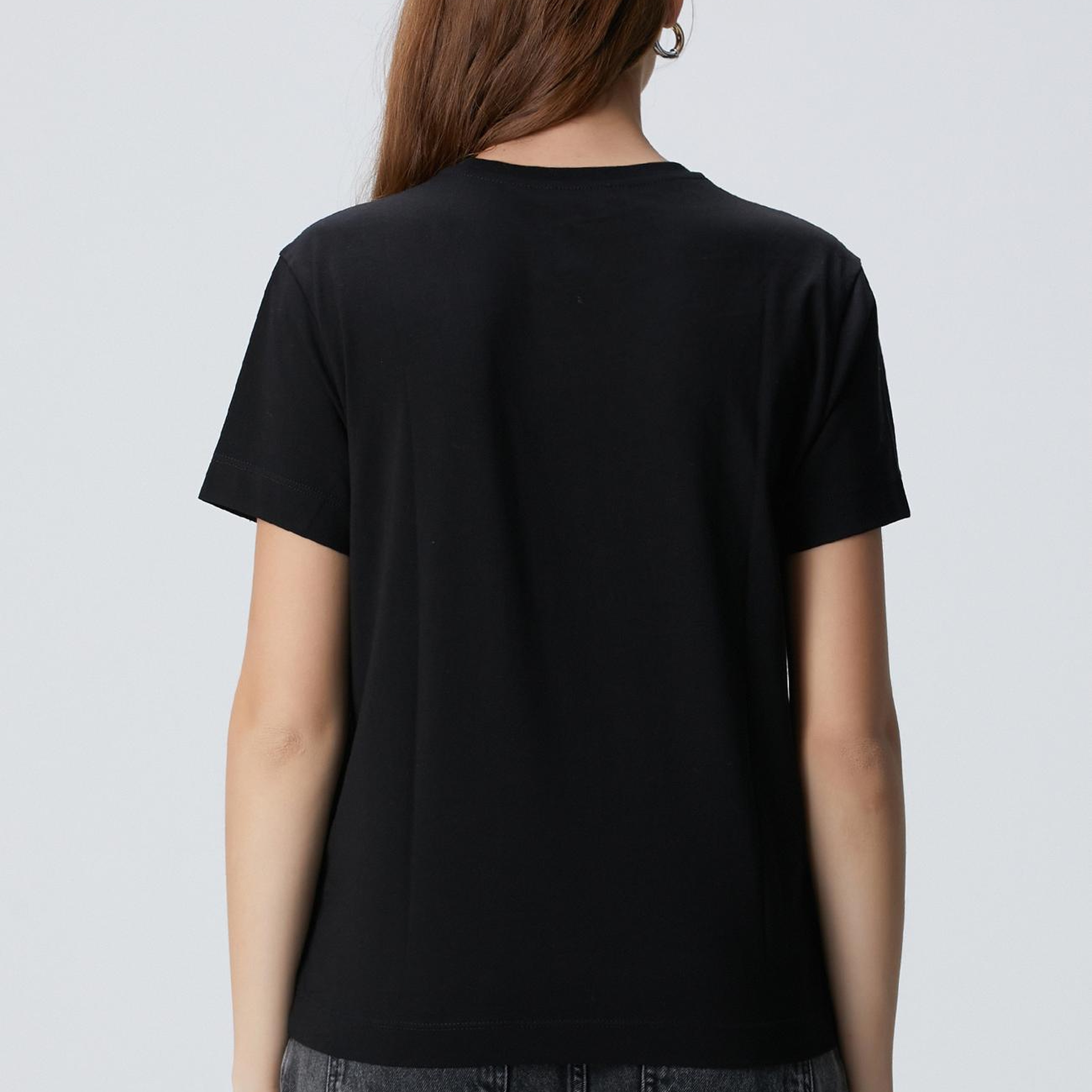 Network Kadın Siyah Taş İşlemeli T-Shirt