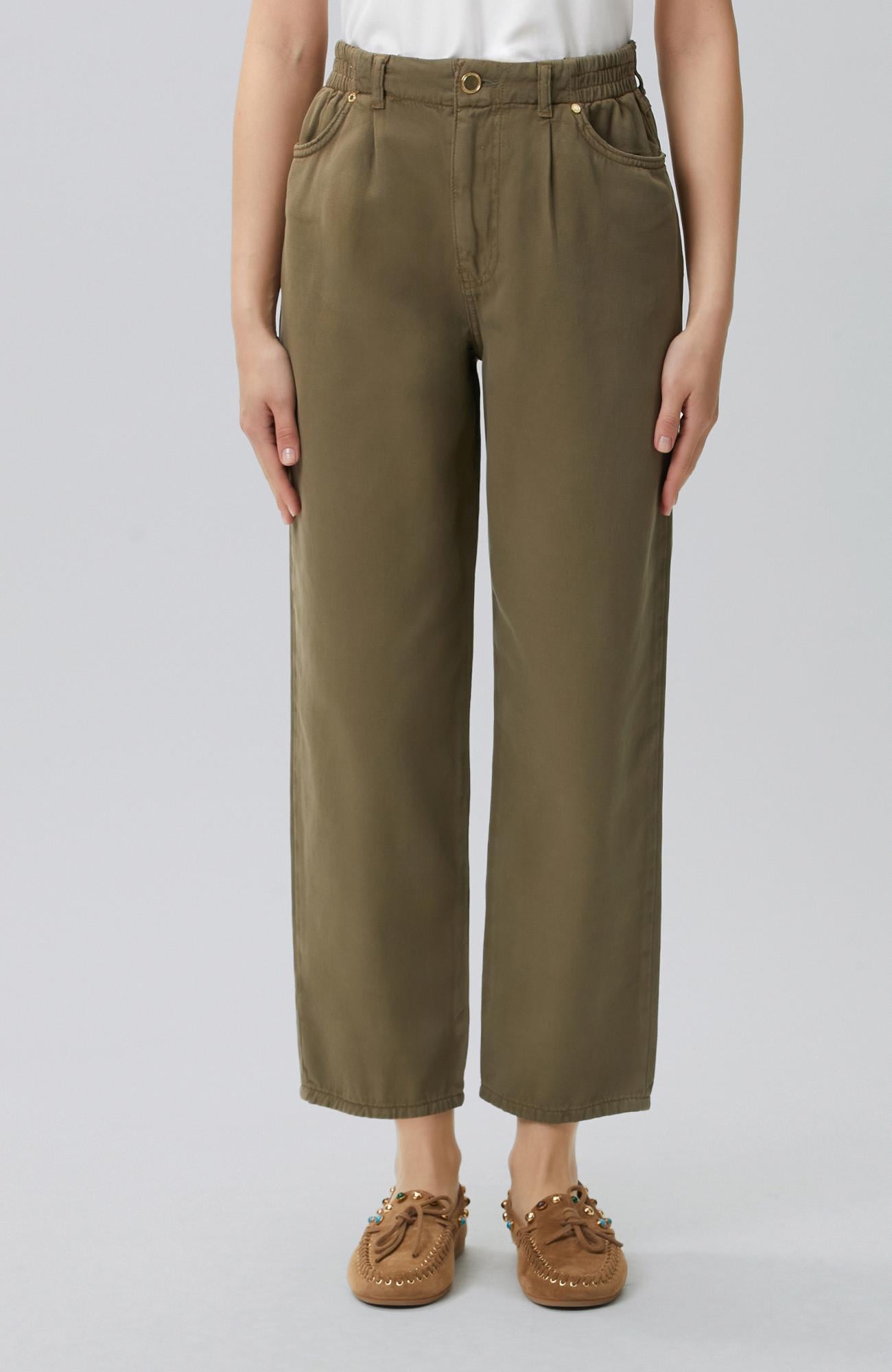 Network Kadın Haki Desenli Casual Pantolon