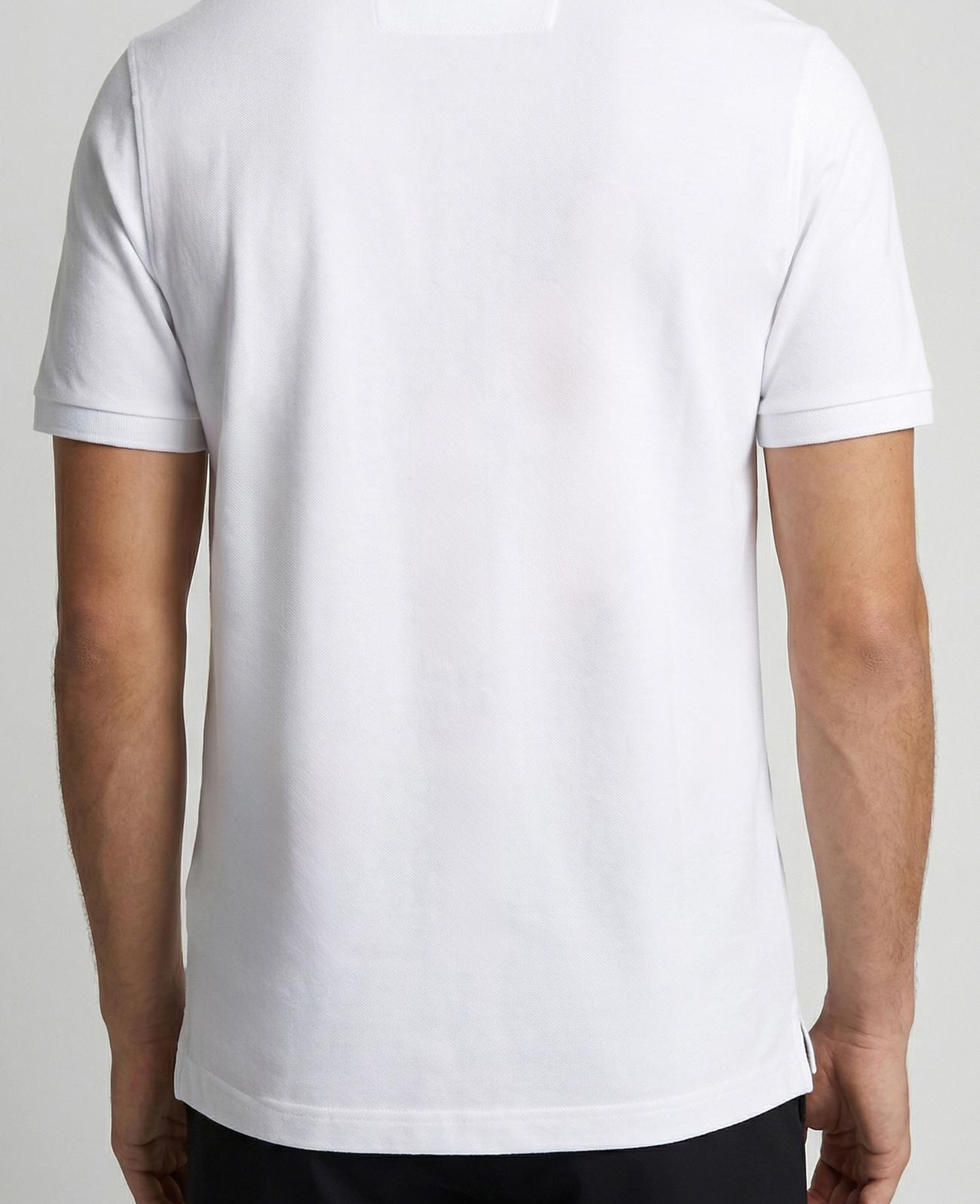 Network Erkek Beyaz Süs Cep Baskı Detaylı Pike T-shirt