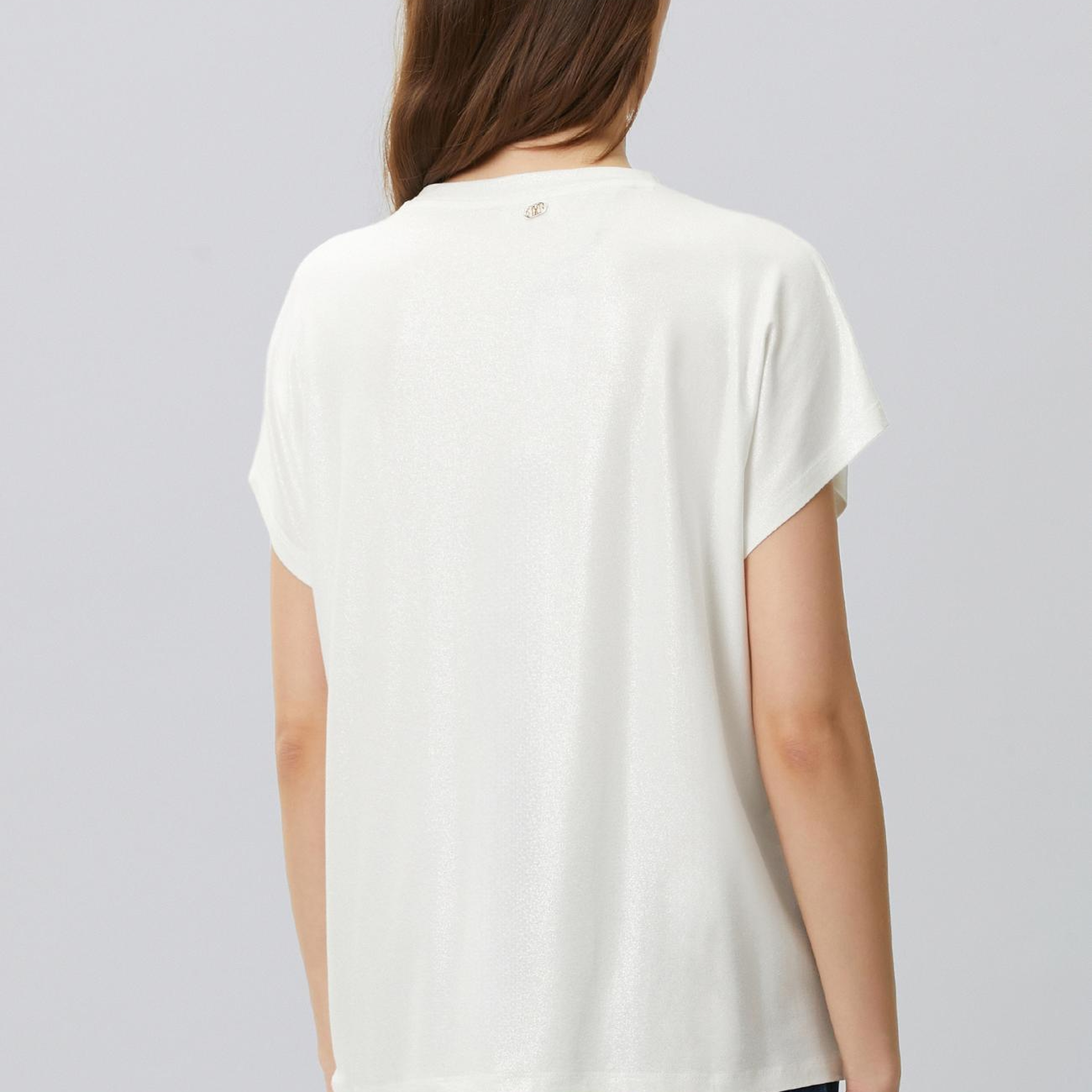 Network Kadın Kırık Beyaz Varak Baskılı T-shirt
