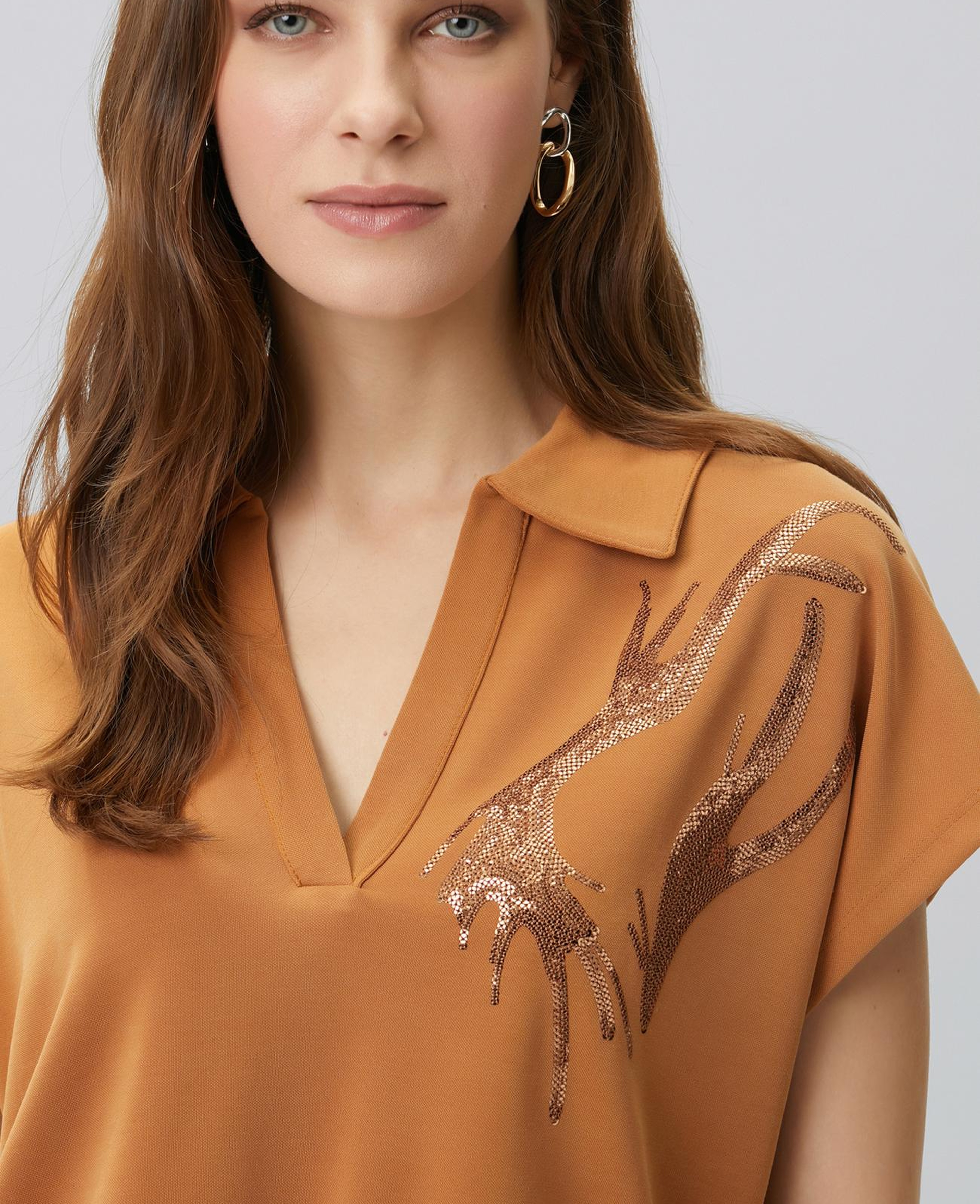 Network Kadın Tarçın Payet Nakış Detaylı T-shirt