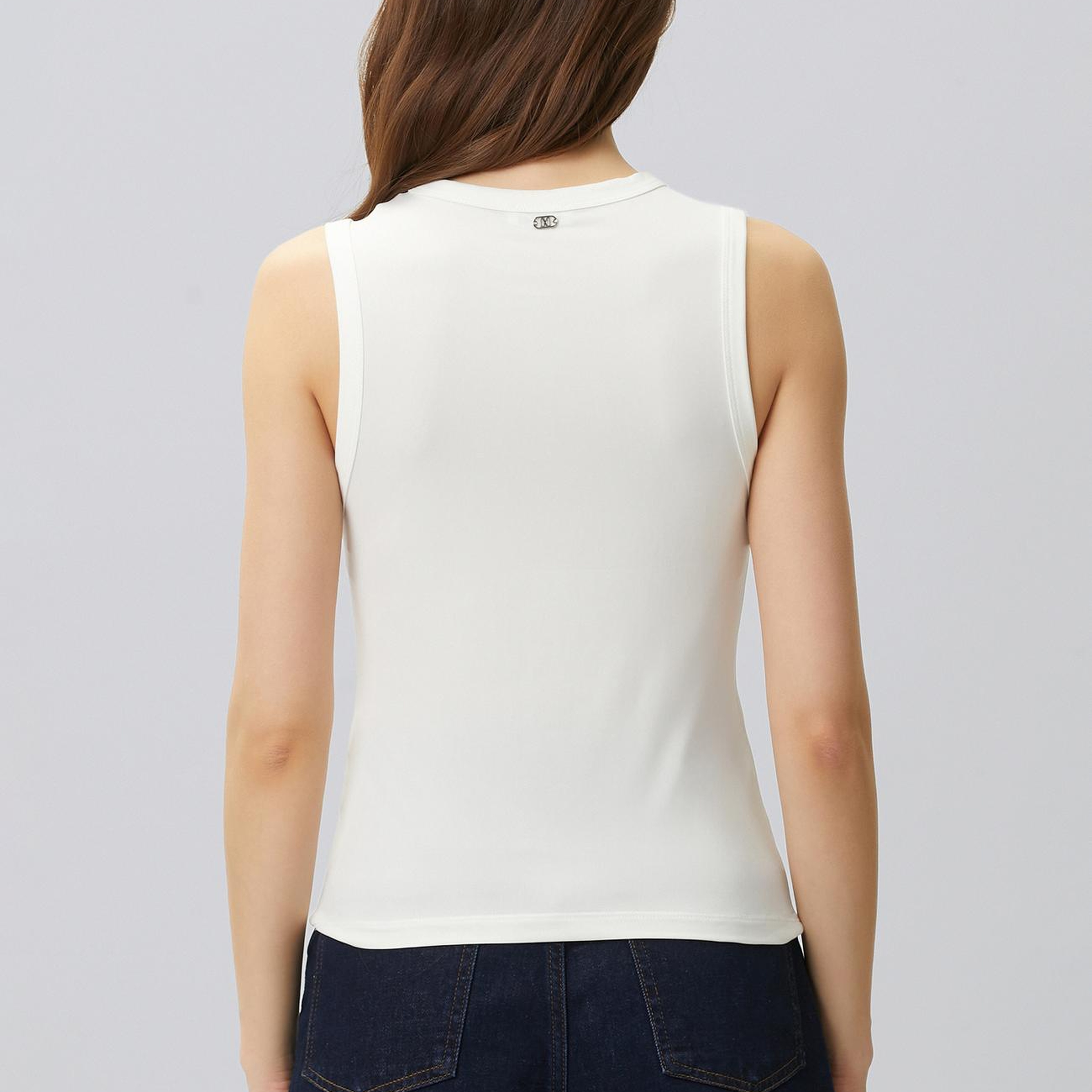 Network Kadın Kırık Beyaz Kolsuz Taş Detaylı T-shirt