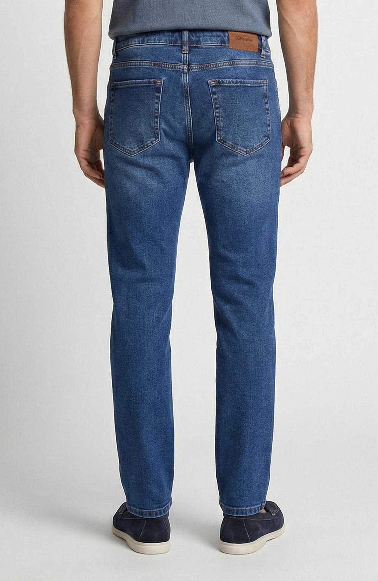 Network Erkek Mavi Denim Pantolon