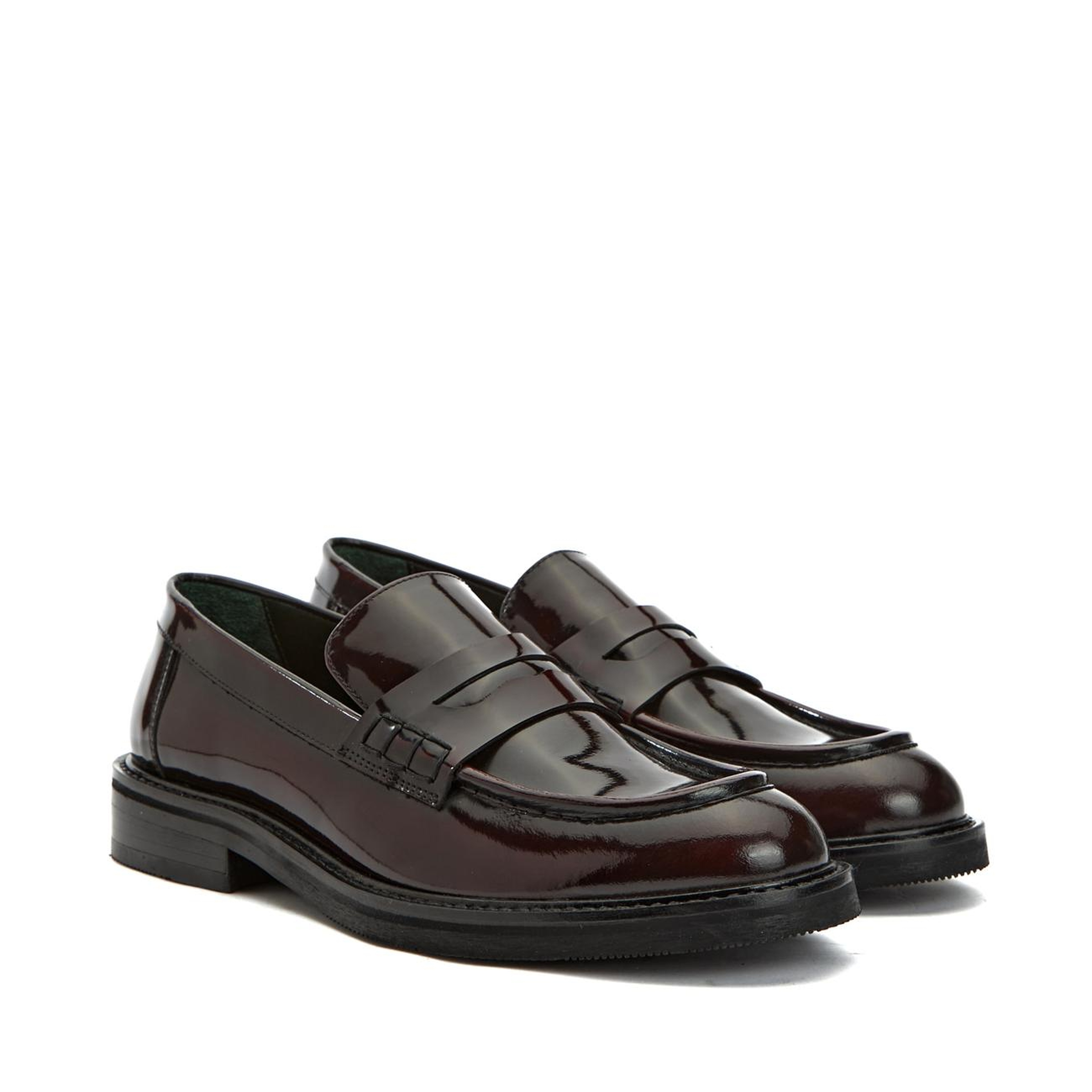Gh For Nw Kadın George Hogg for NetWork Bordo Deri Loafer