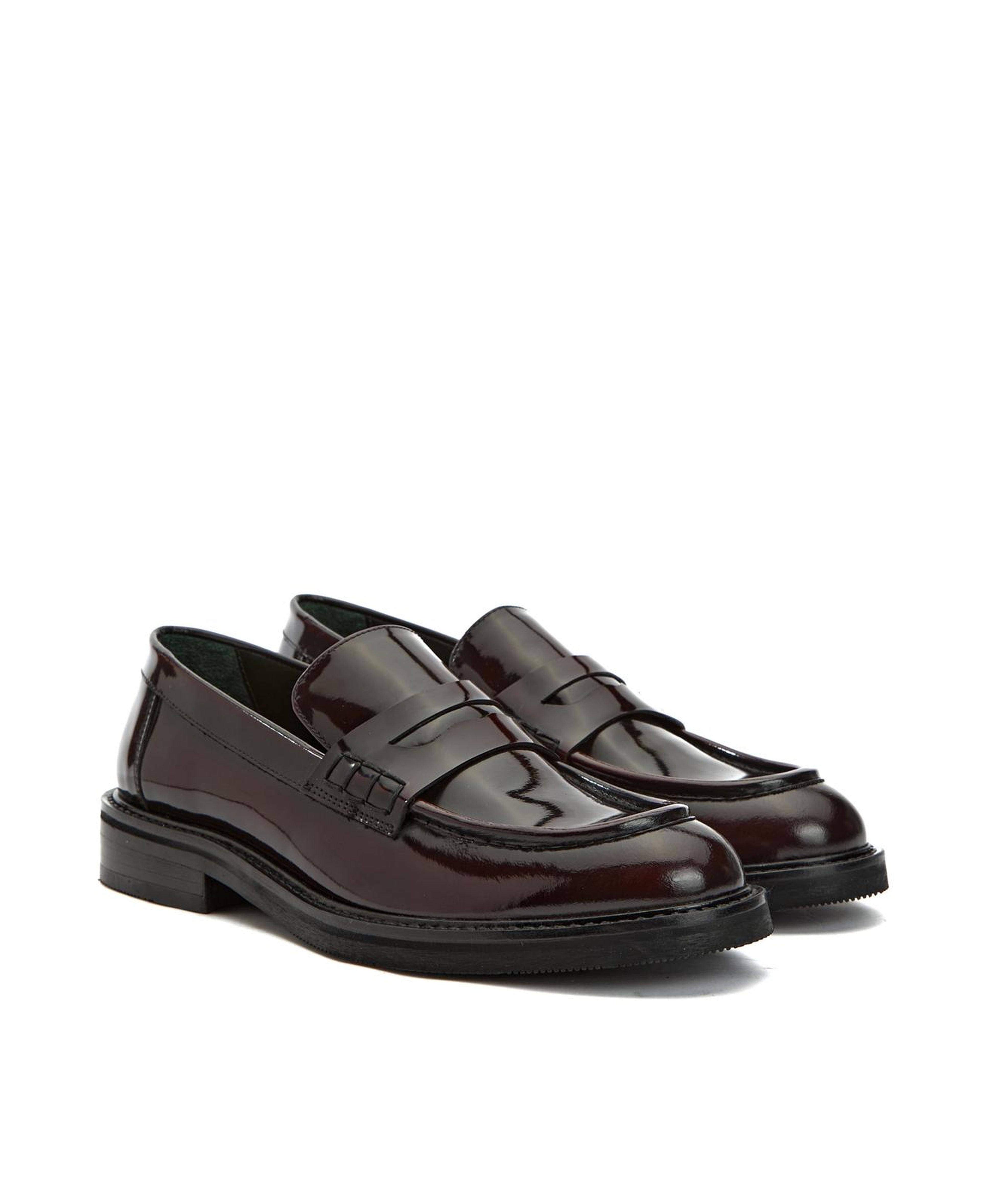 Gh For Nw Kadın George Hogg for NetWork Bordo Deri Loafer