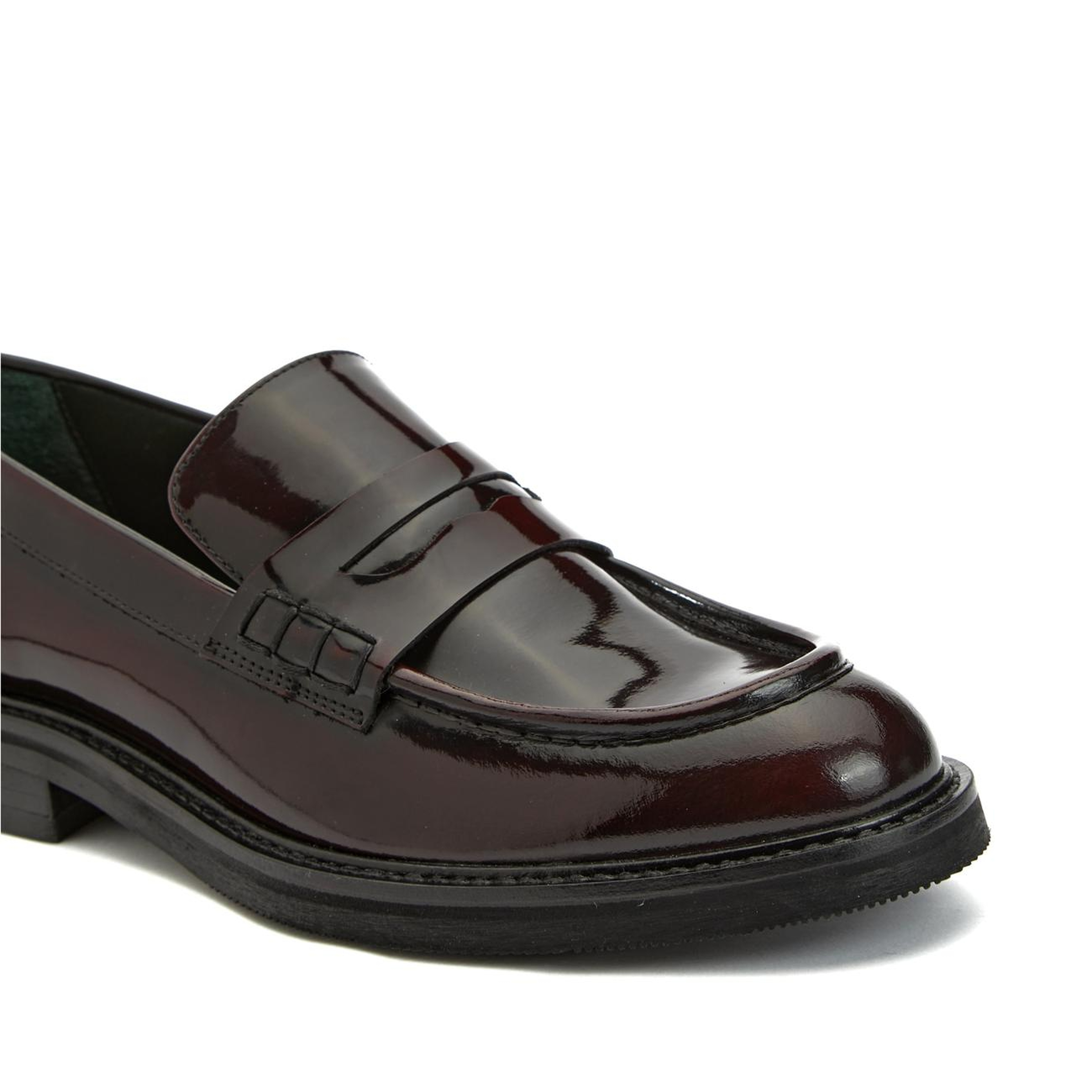 Gh For Nw Kadın George Hogg for NetWork Bordo Deri Loafer