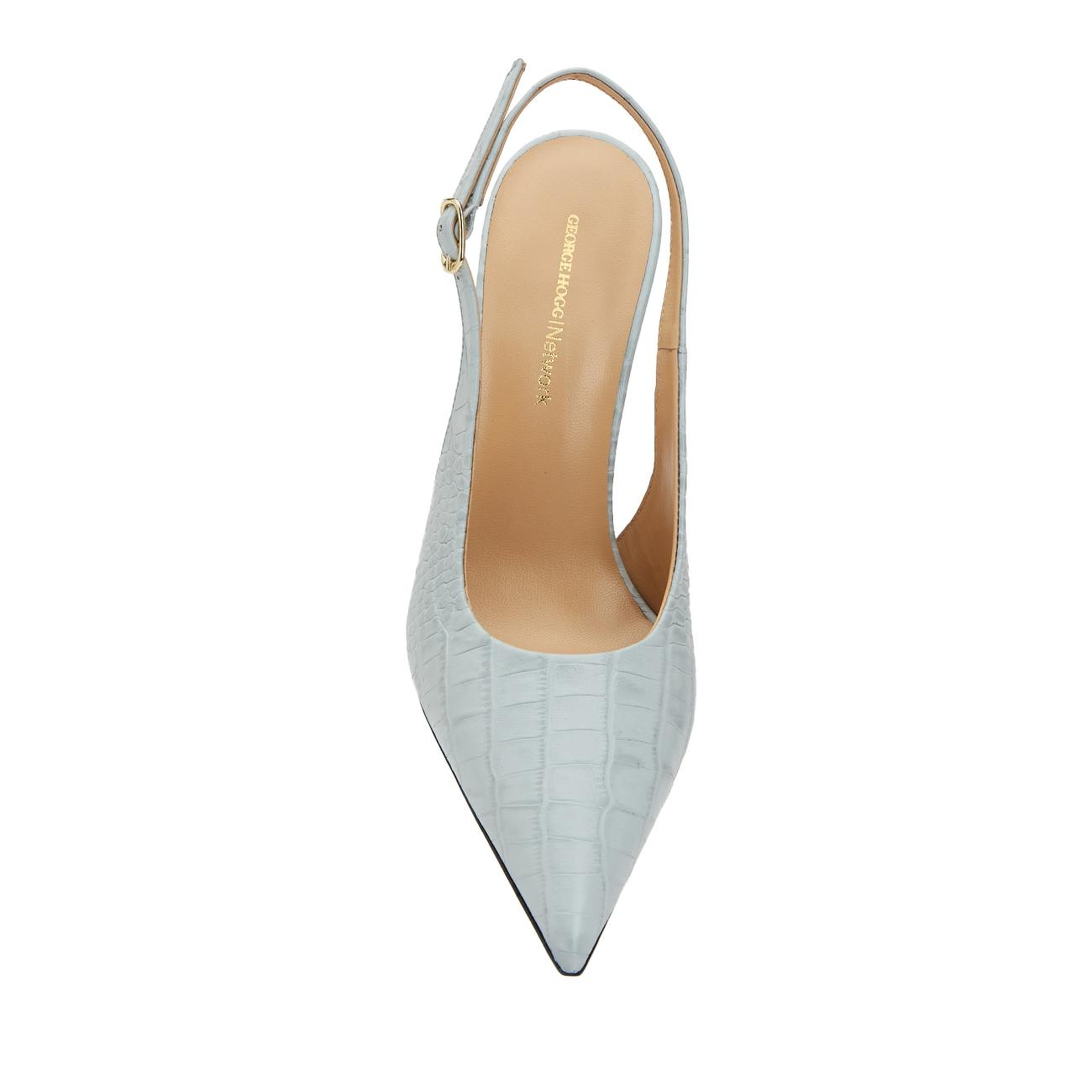 Gh For Nw Kadın Açık Mavi Kroko Desenli Deri Stiletto