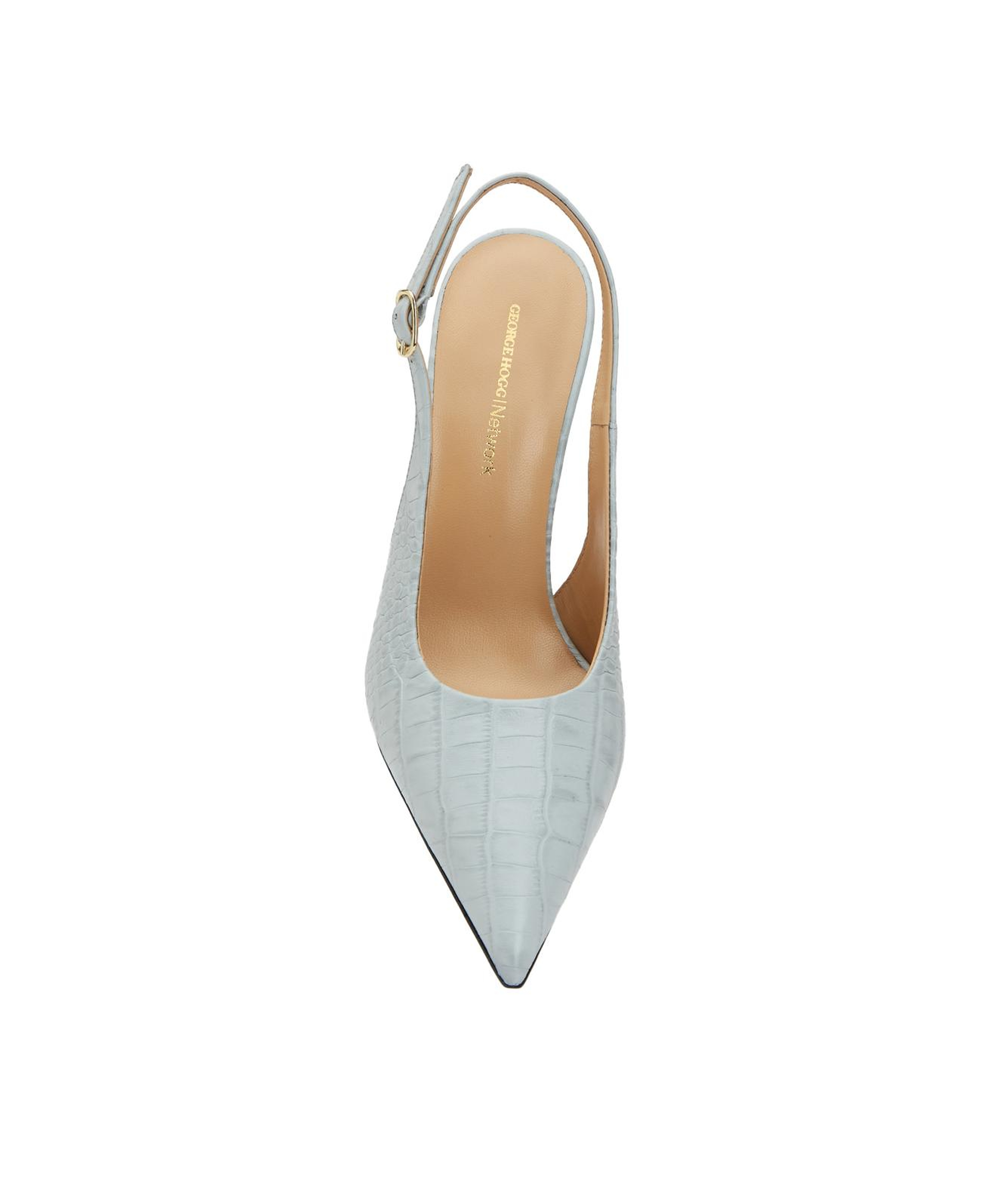 Gh For Nw Kadın Açık Mavi Kroko Desenli Deri Stiletto