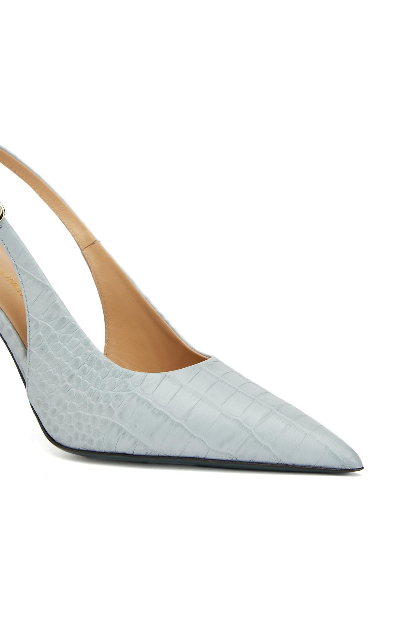 Gh For Nw Kadın Açık Mavi Kroko Desenli Deri Stiletto