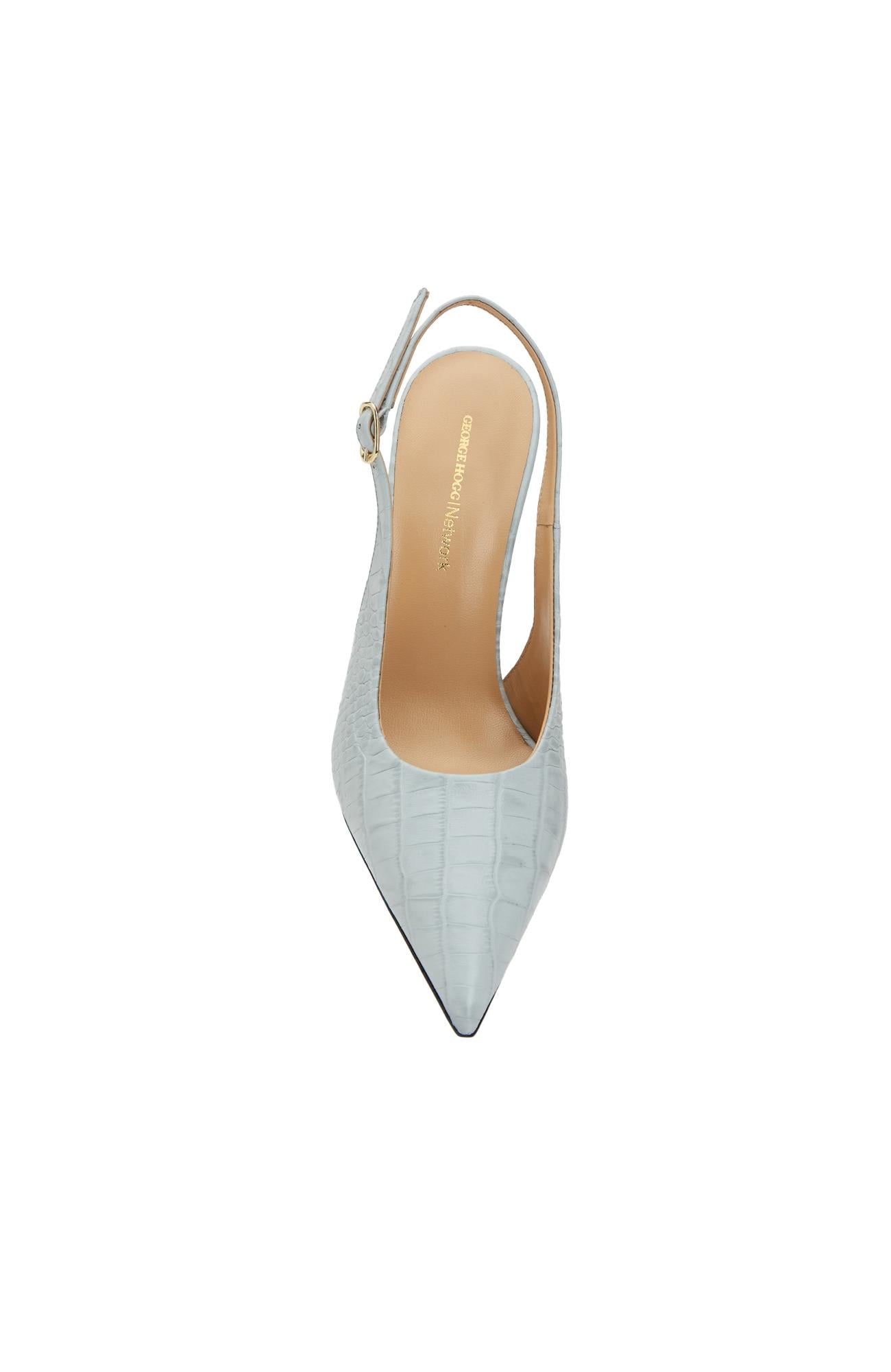 Gh For Nw Kadın Açık Mavi Kroko Desenli Deri Stiletto